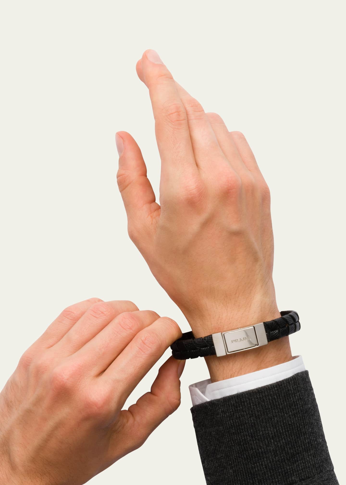 Prada mens leather bracelet clearance