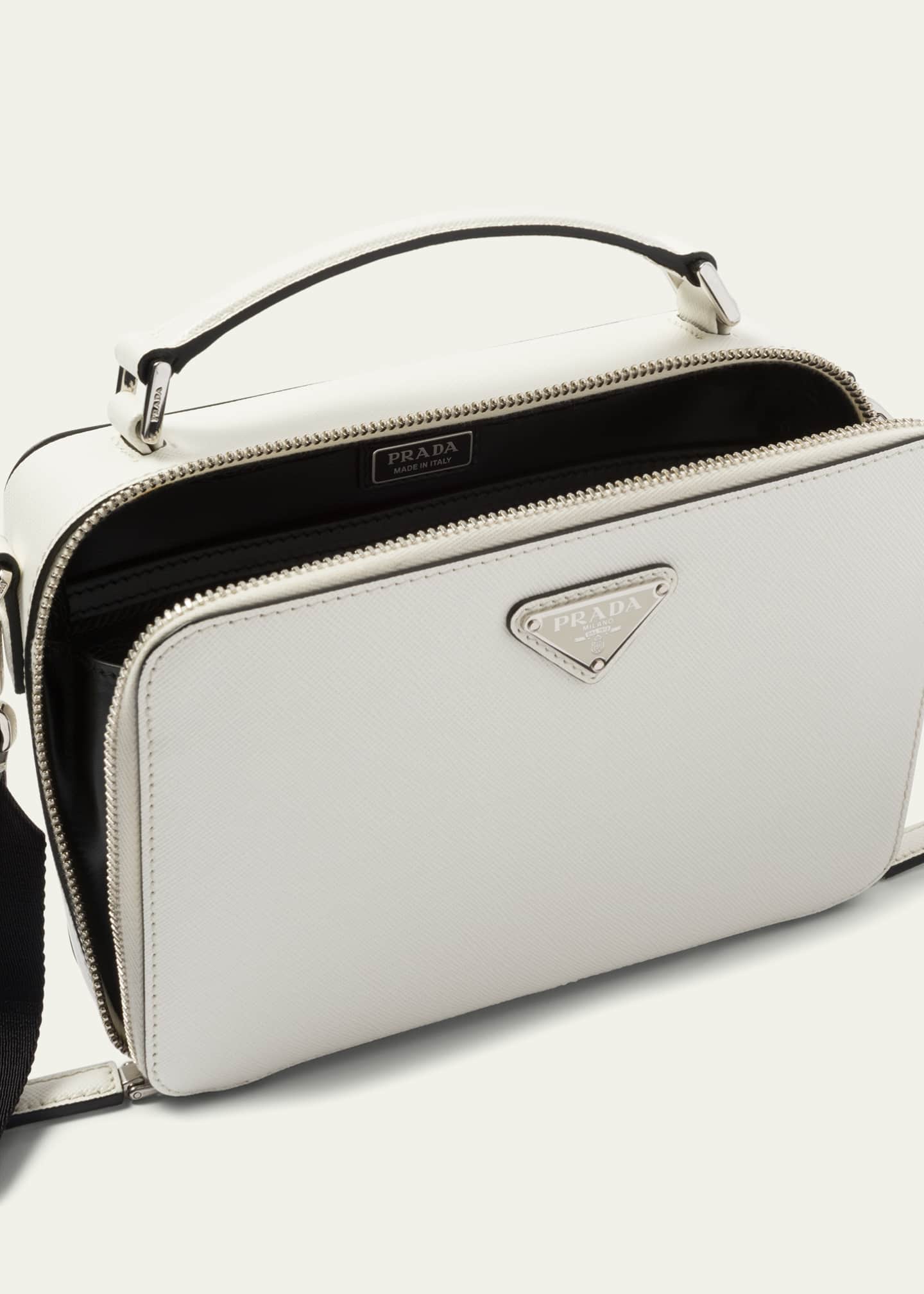 Prada Mini Saffiano Promenade Bag, White (Talco) - Bergdorf Goodman