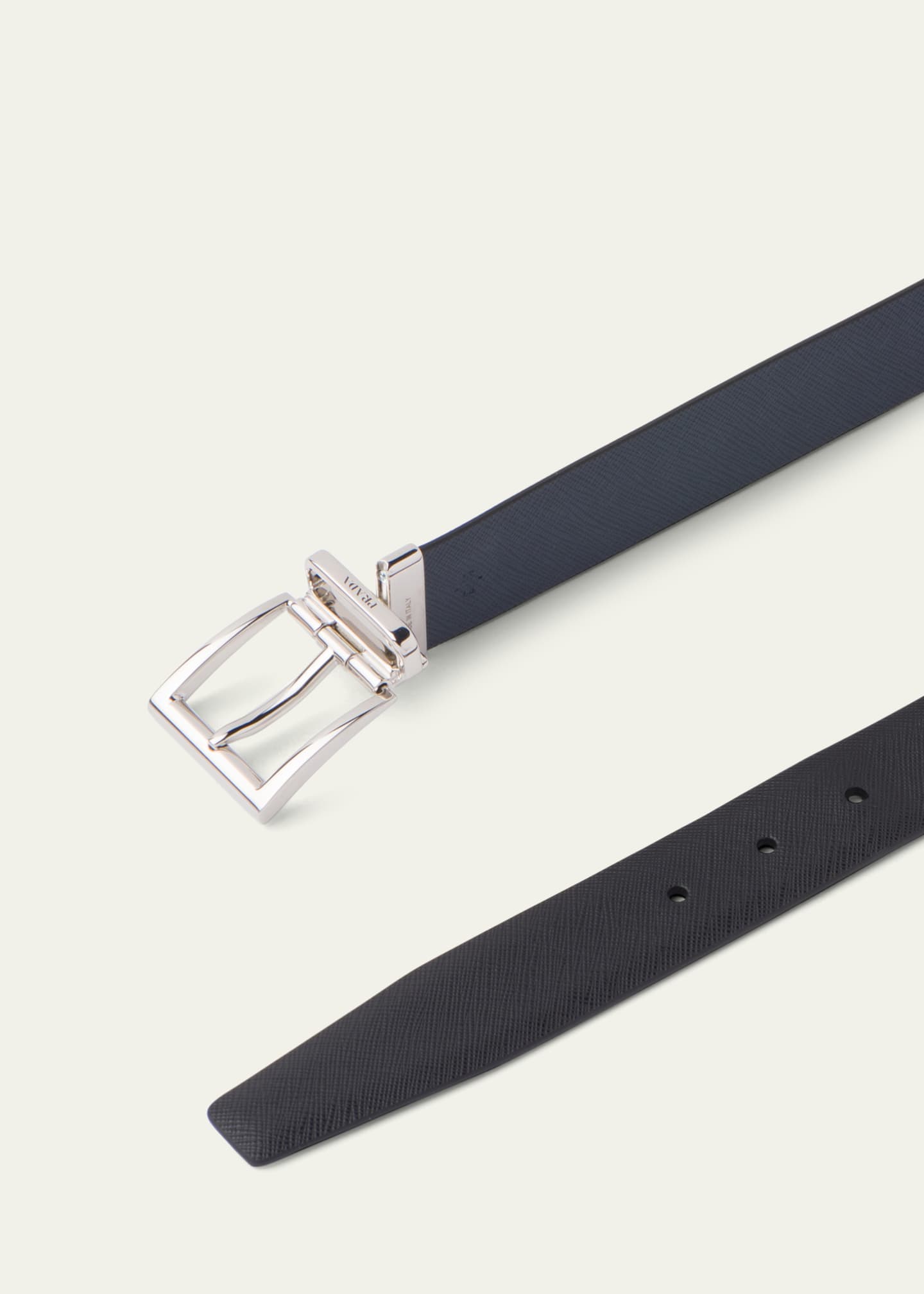 Prada Men's Reversible Saffiano Dress Belt Image 3 of 3