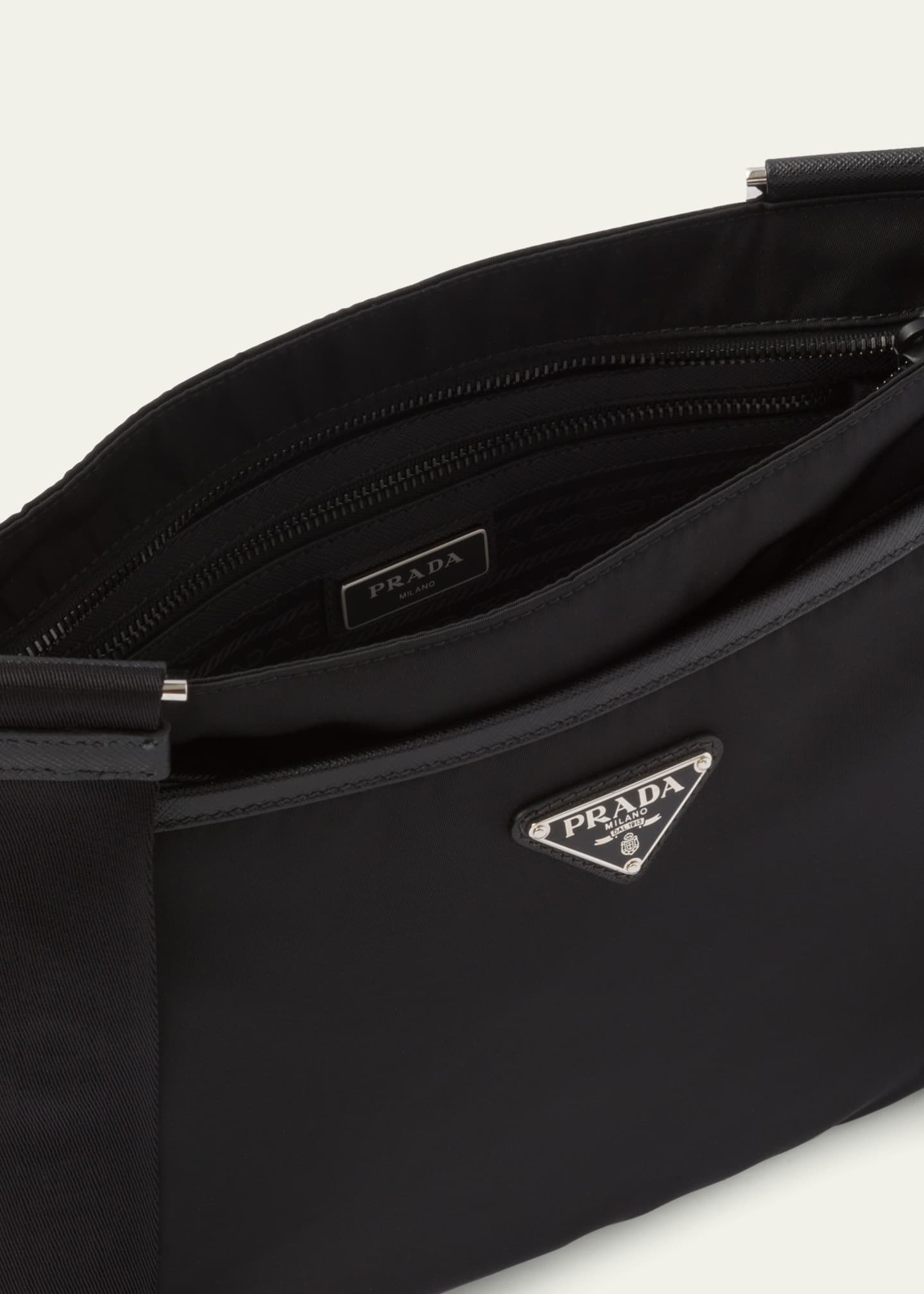 Prada Men's Nylon and Saffiano Crossbody Bag Image 4 of 4