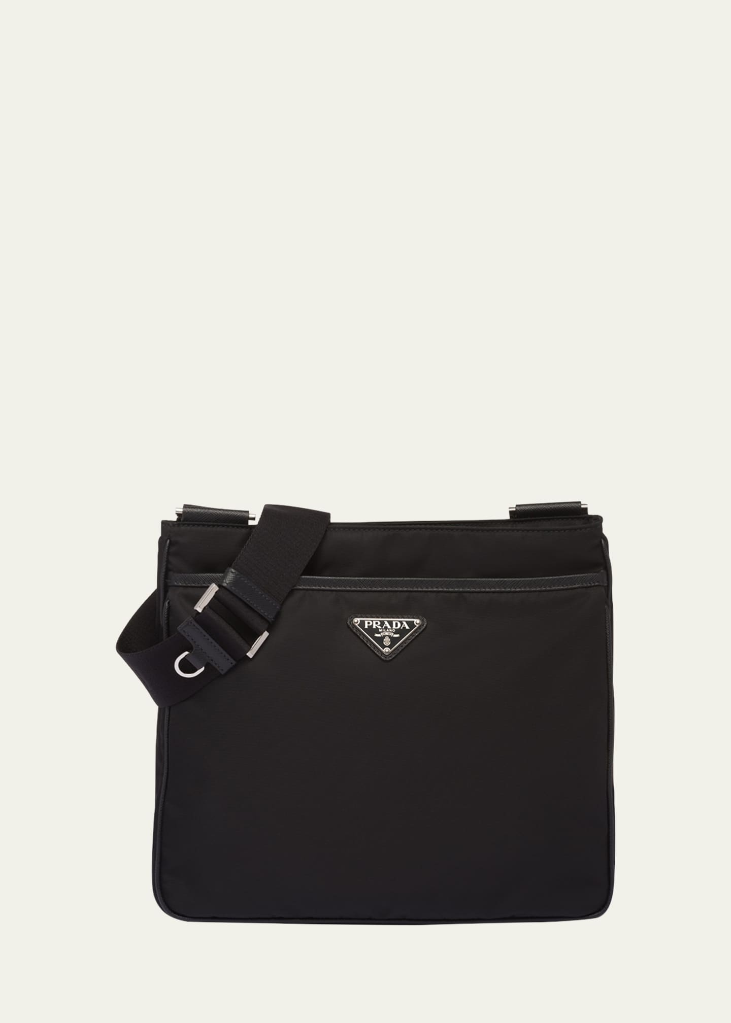 Prada Men's Nylon and Saffiano Crossbody Bag Image 1 of 4