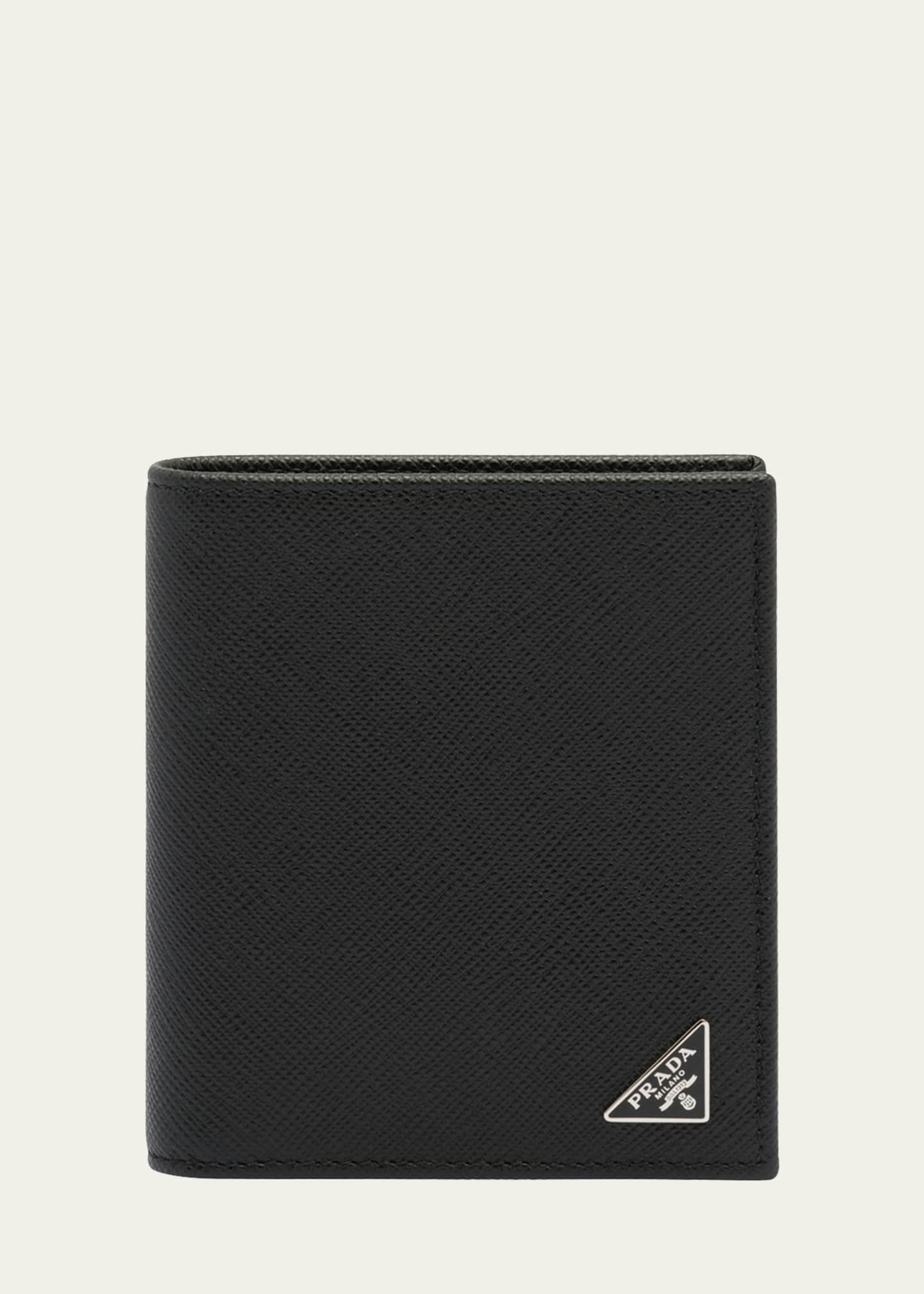 折りたたみ財布 PRADA BILLFOLD SMALL CLIP SAFFIANO TRIANGLE Prada Men's Saffiano Triangolo Billfold Wallet - Bergdorf
