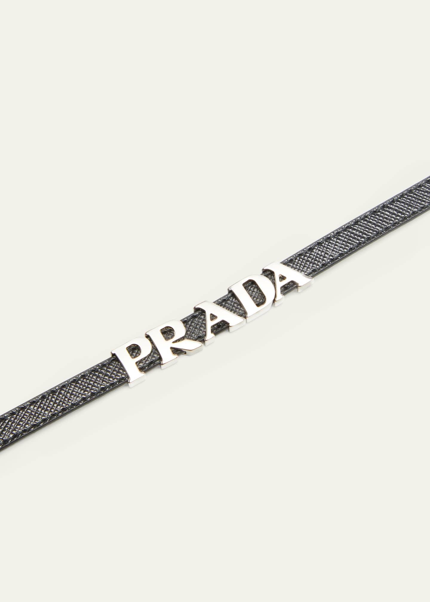 Prada Men's Saffiano Bracelet With Logo - Bergdorf Goodman