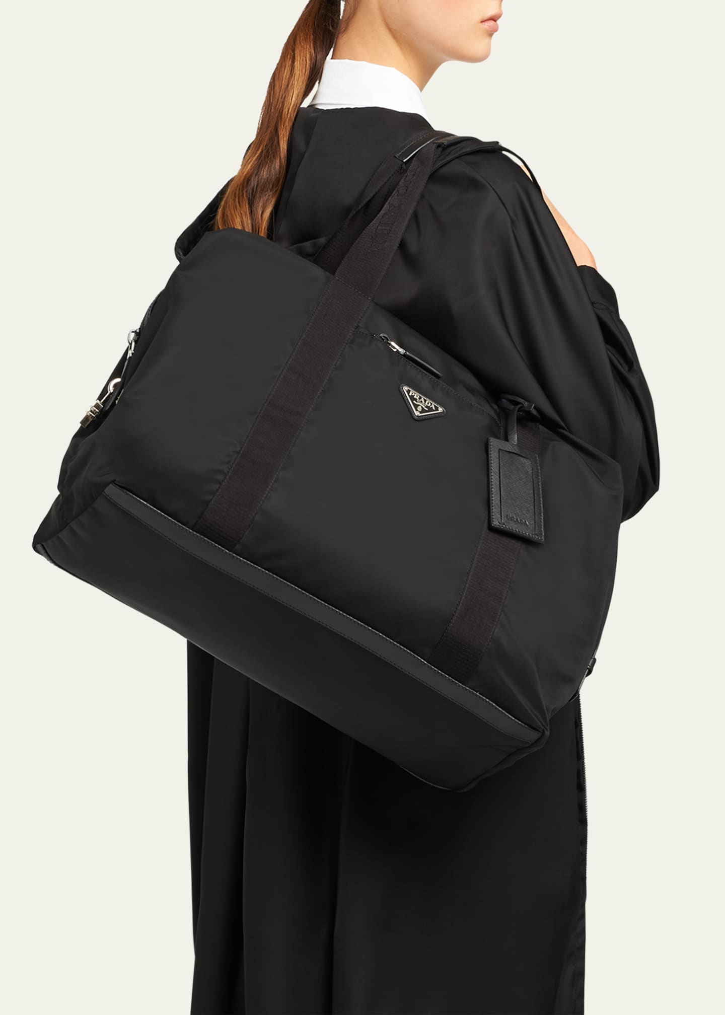 Prada Men's Nylon & Saffiano Duffel Bag Image 2 of 5