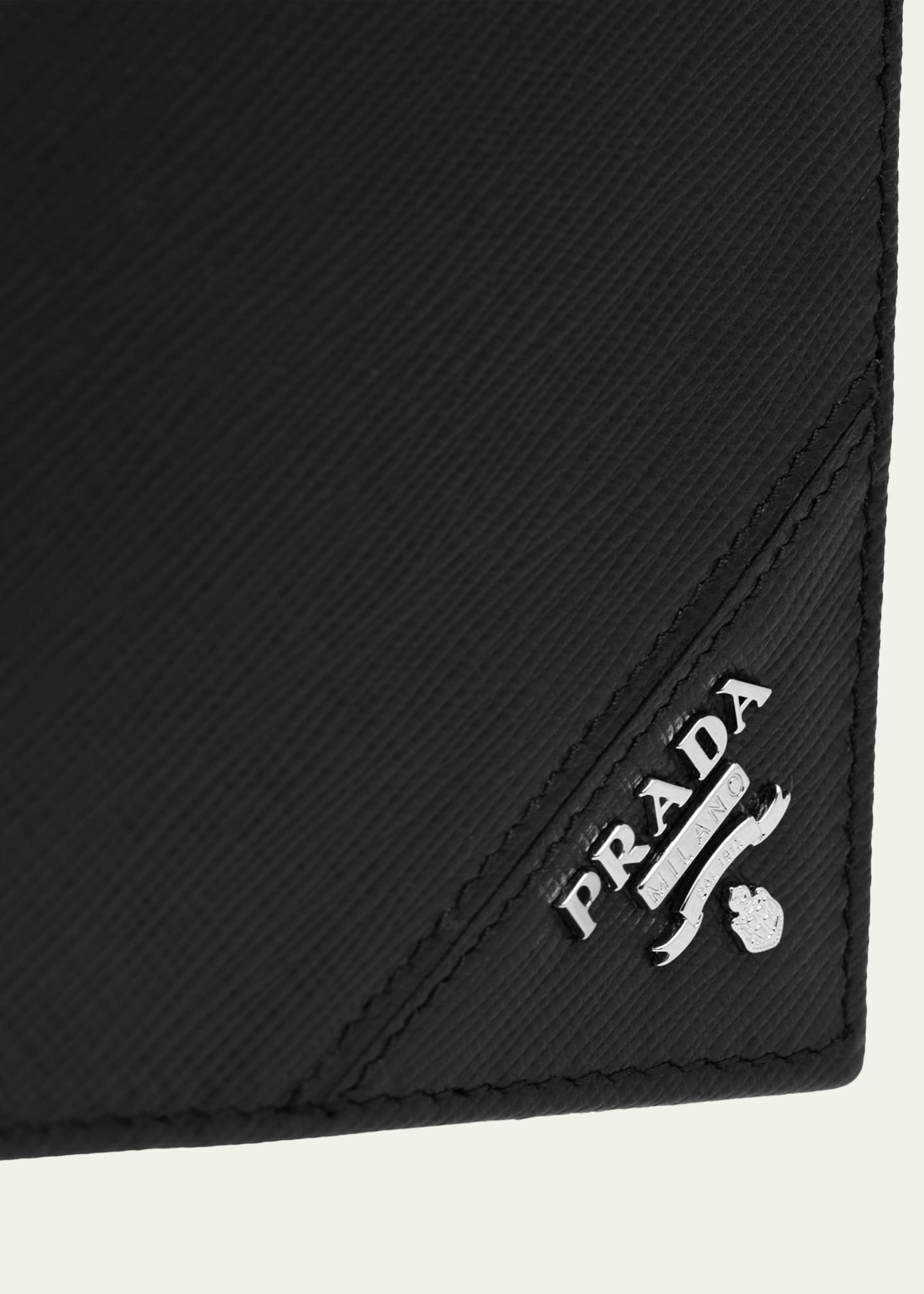 Prada Men's Saffiano Metal Billfold Wallet with ID Window Image 5 of 5