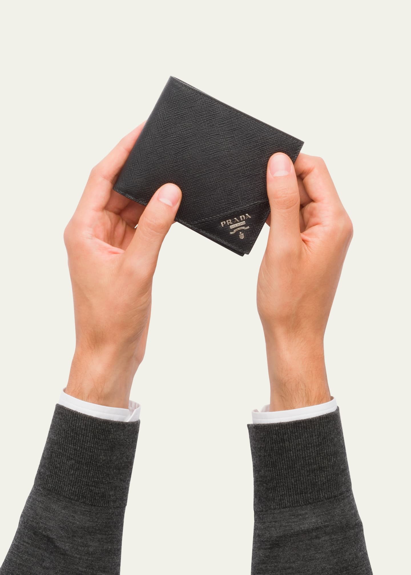 Prada Men's Saffiano Leather Bi-Fold Wallet Image 5 of 5
