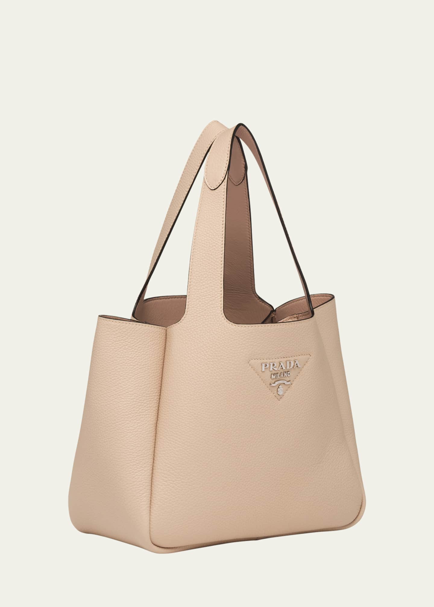 Prada Dynamique Small Soft Daino Leather Shopper Bag Image 2 of 4