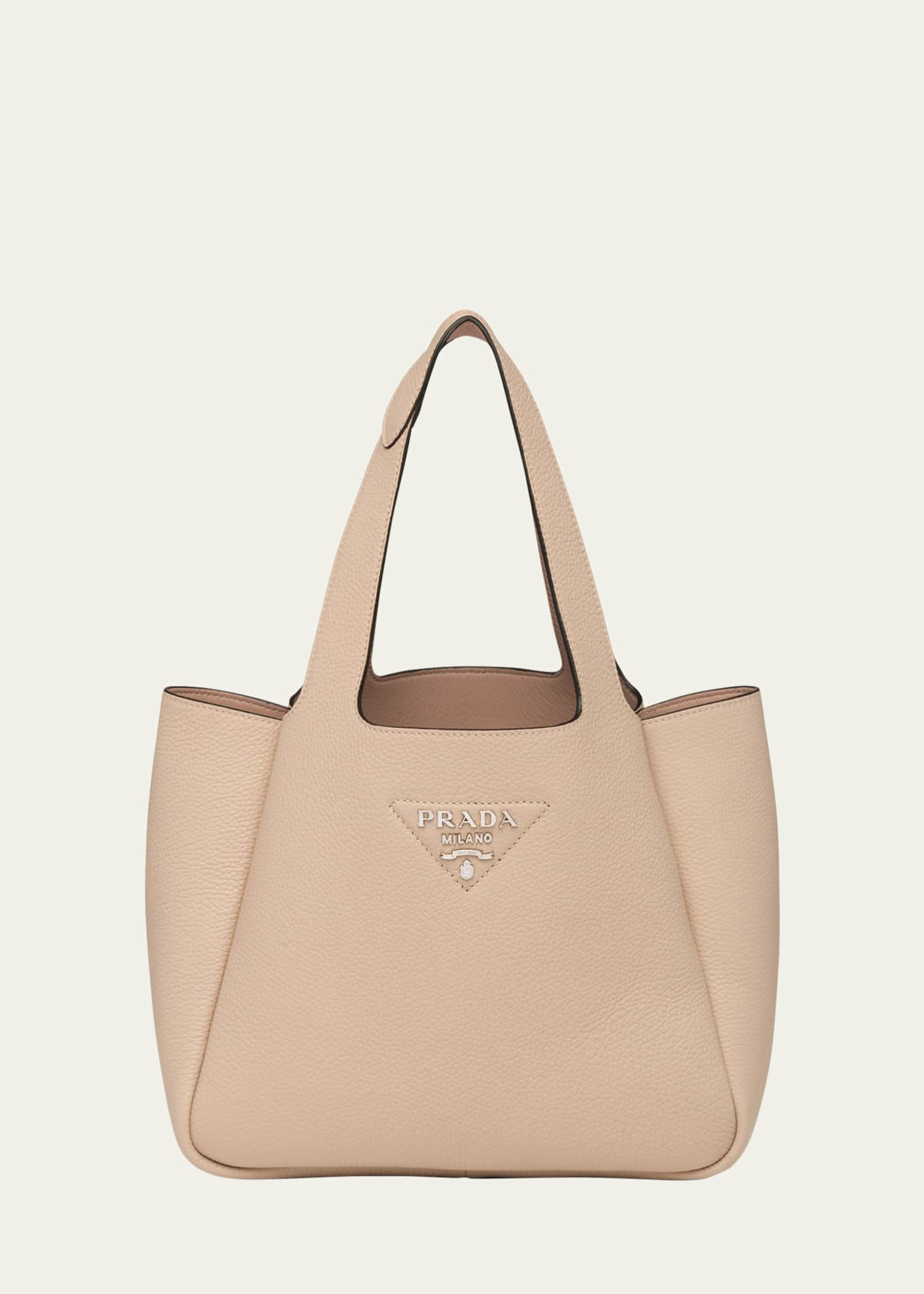 Prada Dynamique Small Soft Daino Leather Shopper Bag Image 1 of 4