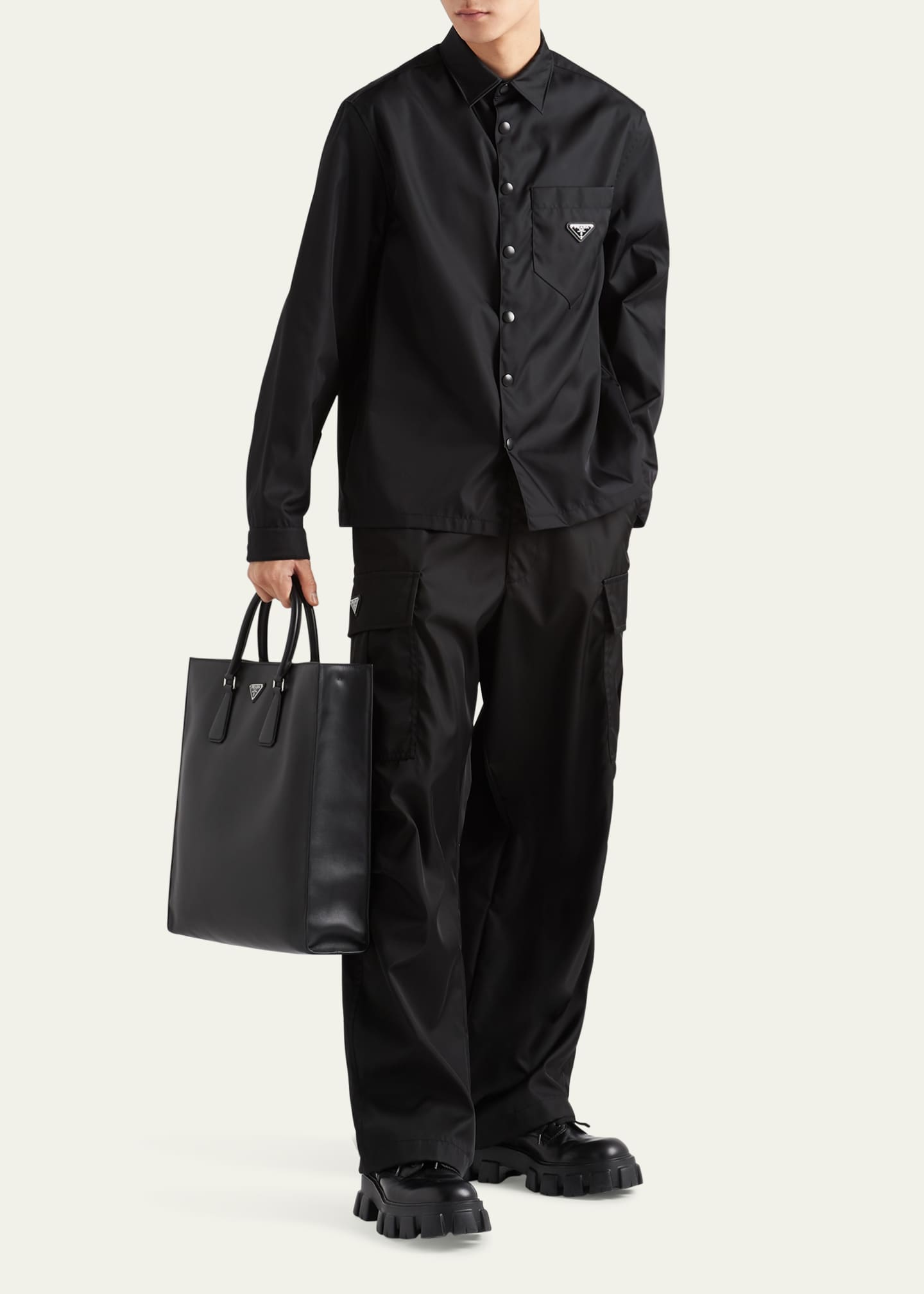 Prada Men's Re-Nylon Gabardine Overshirt Image 2 of 3