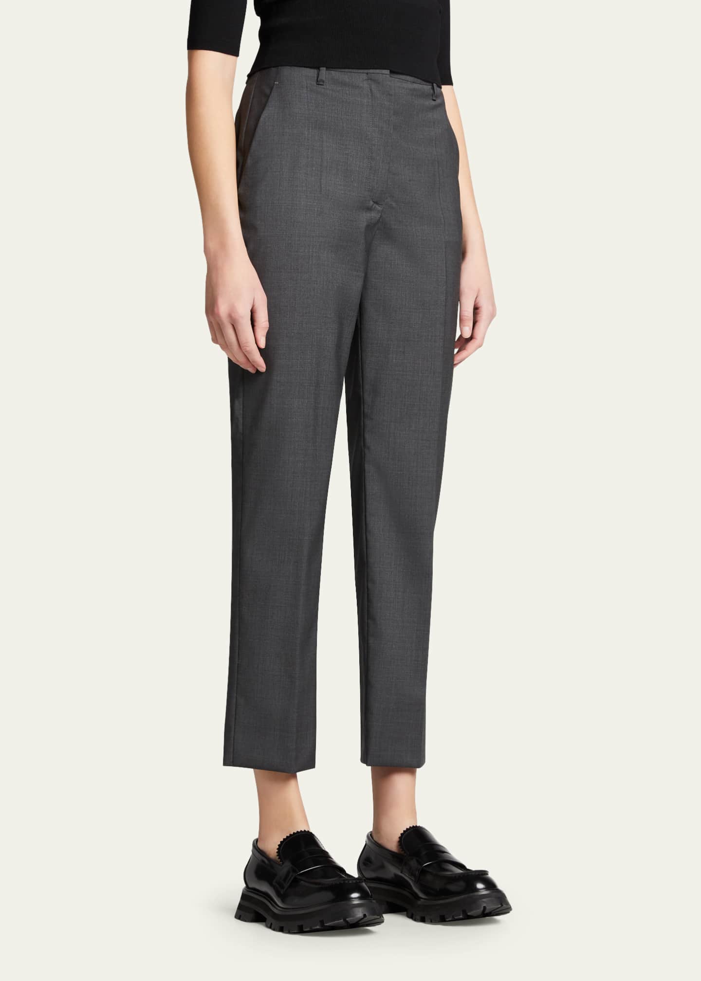 Prada Cropped Wool Trousers Image 4 of 5