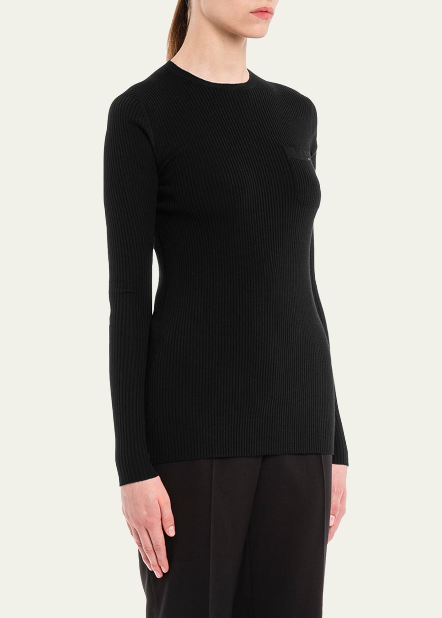 Prada Ribbed Wool-Blend Sweater - Bergdorf Goodman
