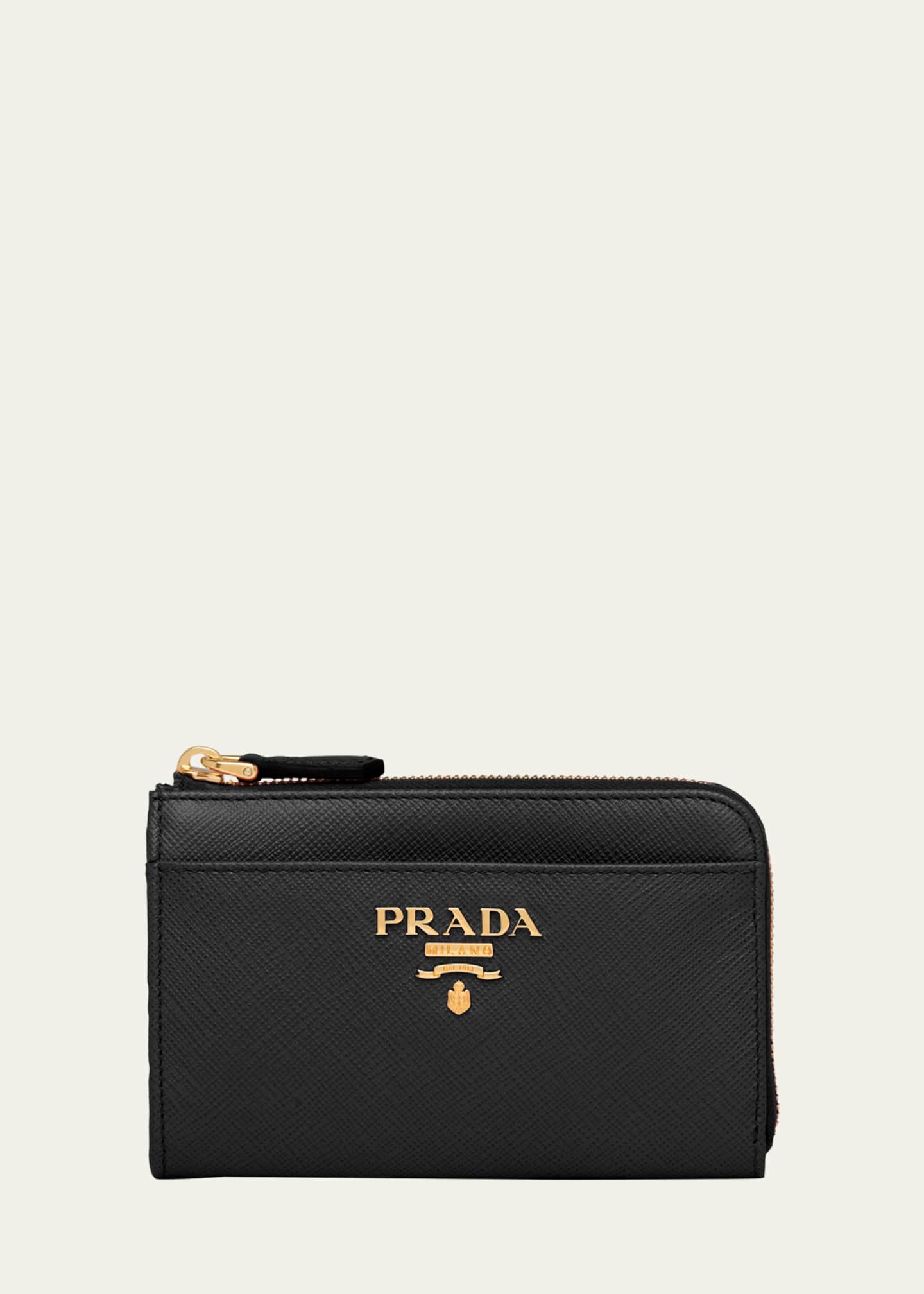 Prada Men's Keychain Strap Saffiano Card Holder