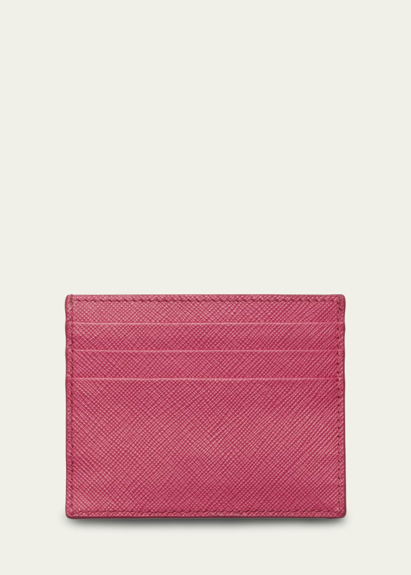 Prada Triangle Logo Leather Card Case Image 3 of 3