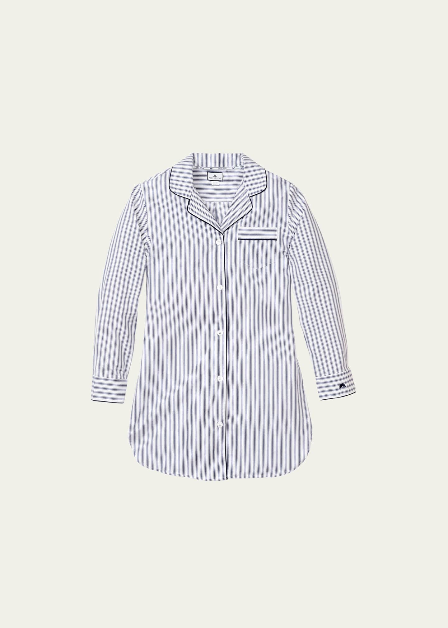 Petite Plume Ticking Stripe Cotton Nightshirt Bergdorf Goodman