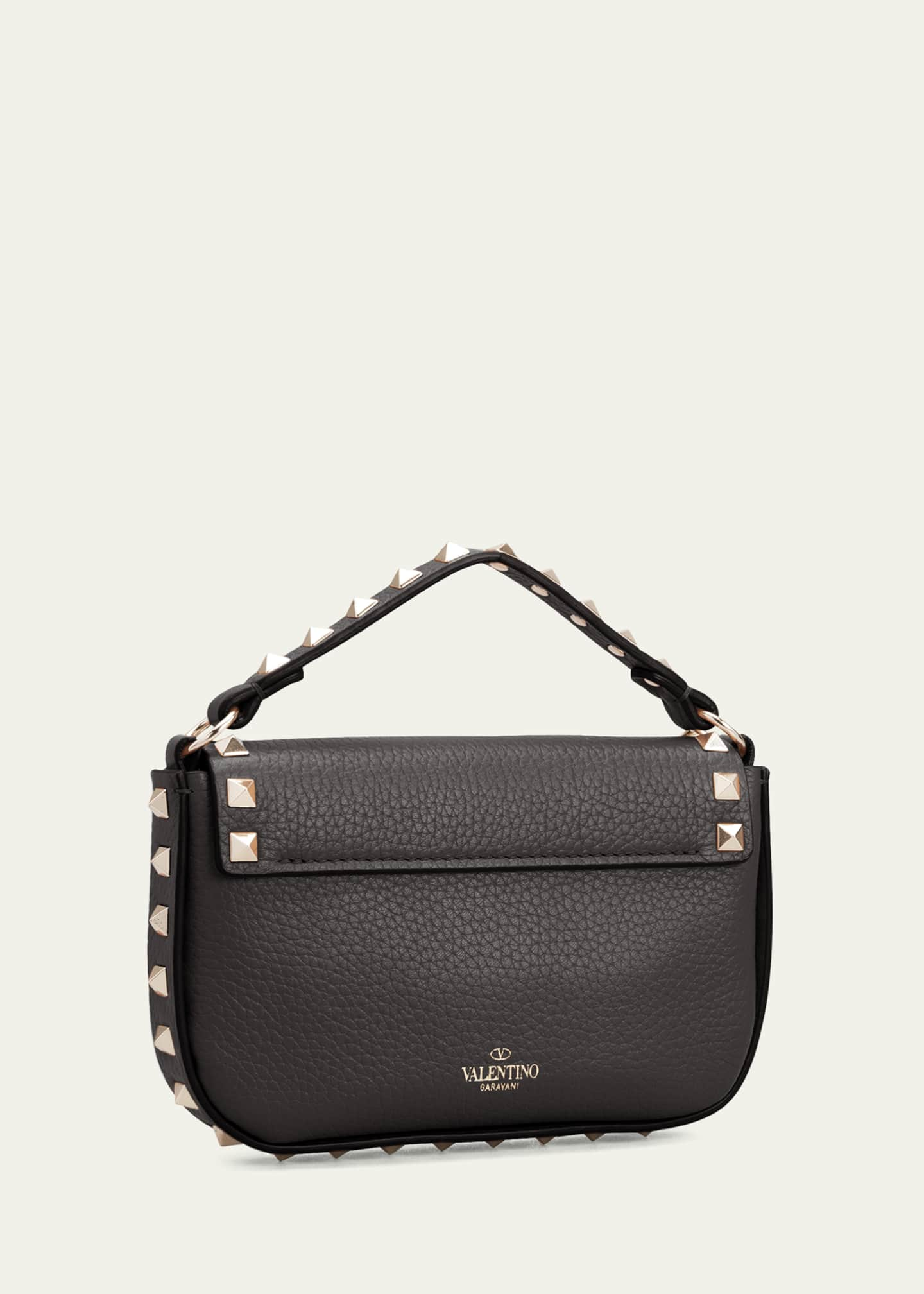 VALENTINO GARAVANI Black Rockstud Pouch crossbody shoulder top