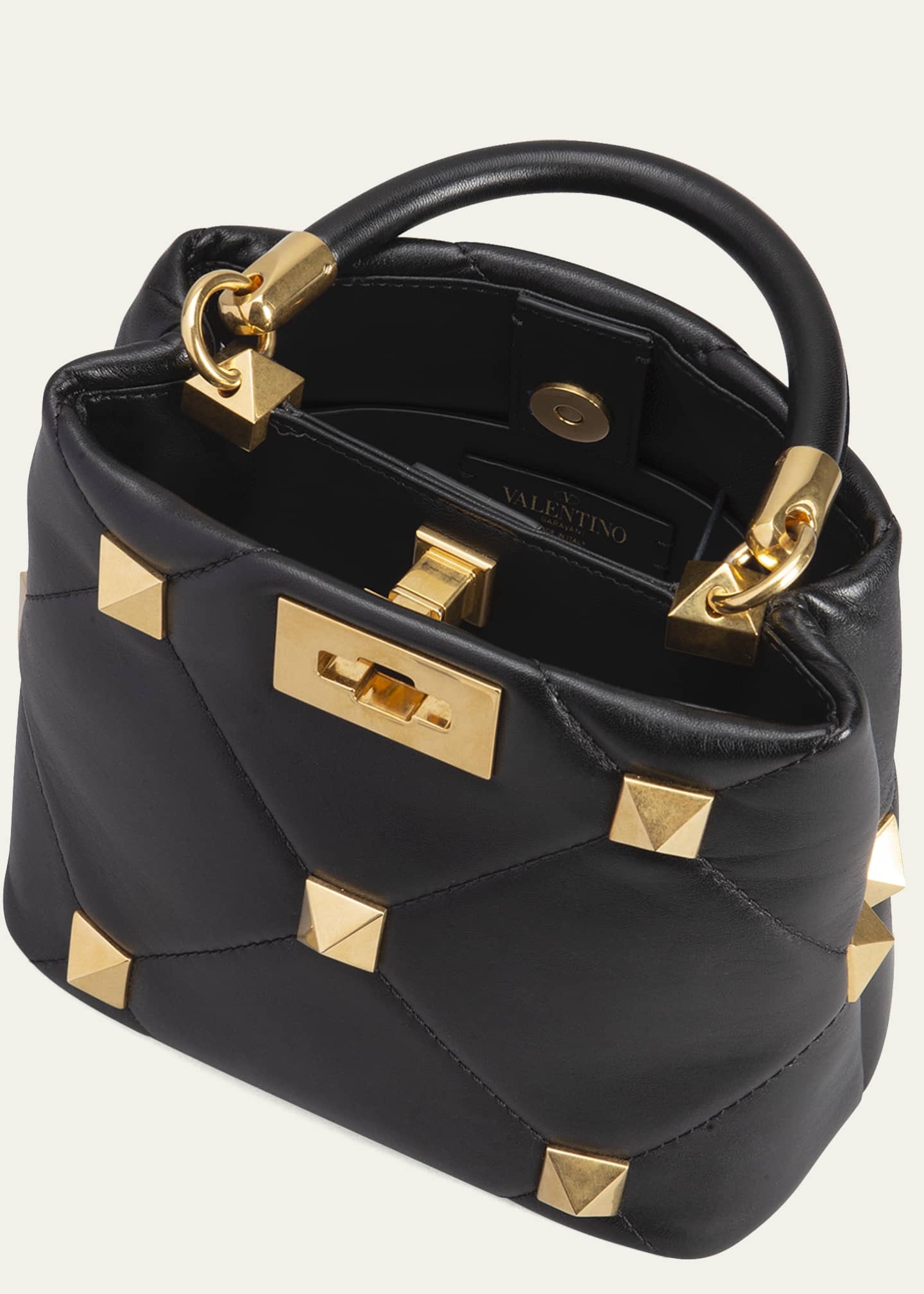 Valentino Garavani Roman Stud Small Quilted TopHandle Bag Bergdorf