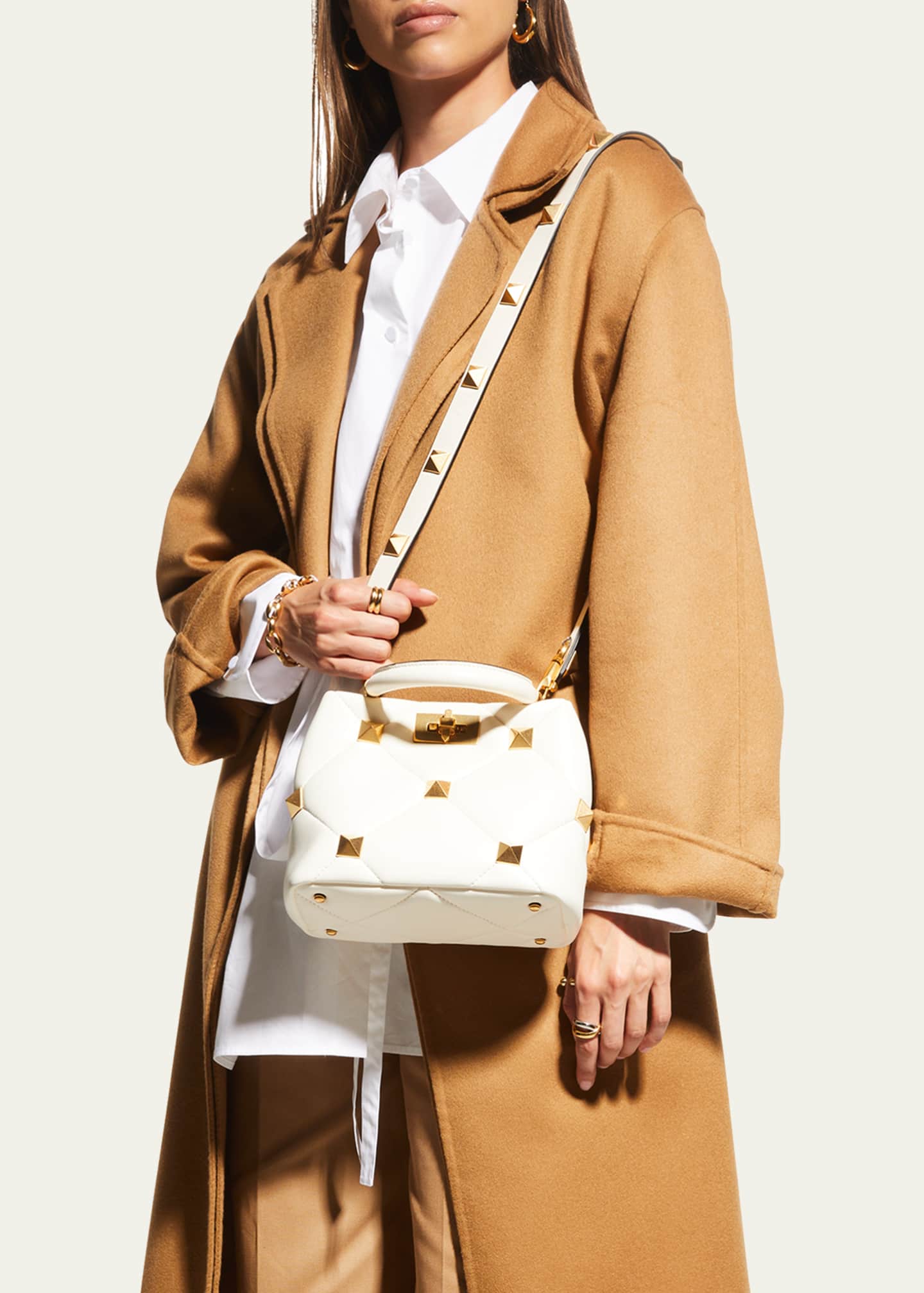 Valentino Garavani Roman Stud Small Quilted TopHandle Bag Bergdorf