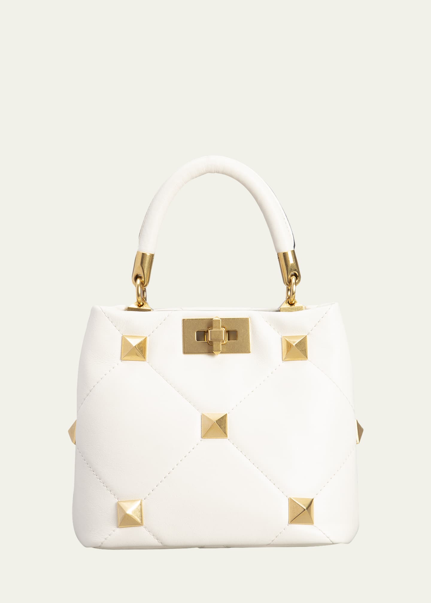 Valentino Garavani Roman Stud Small Quilted TopHandle Bag Bergdorf