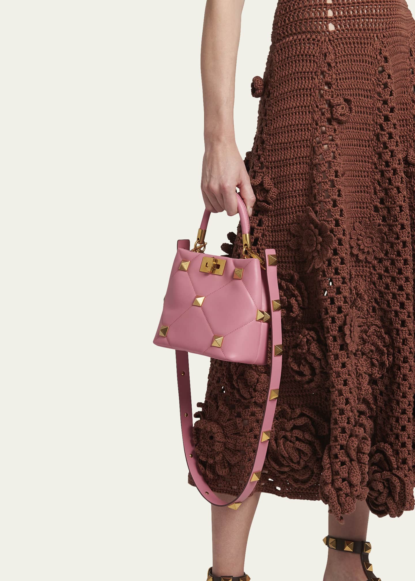 Valentino Garavani Roman Stud Small Quilted TopHandle Bag Bergdorf