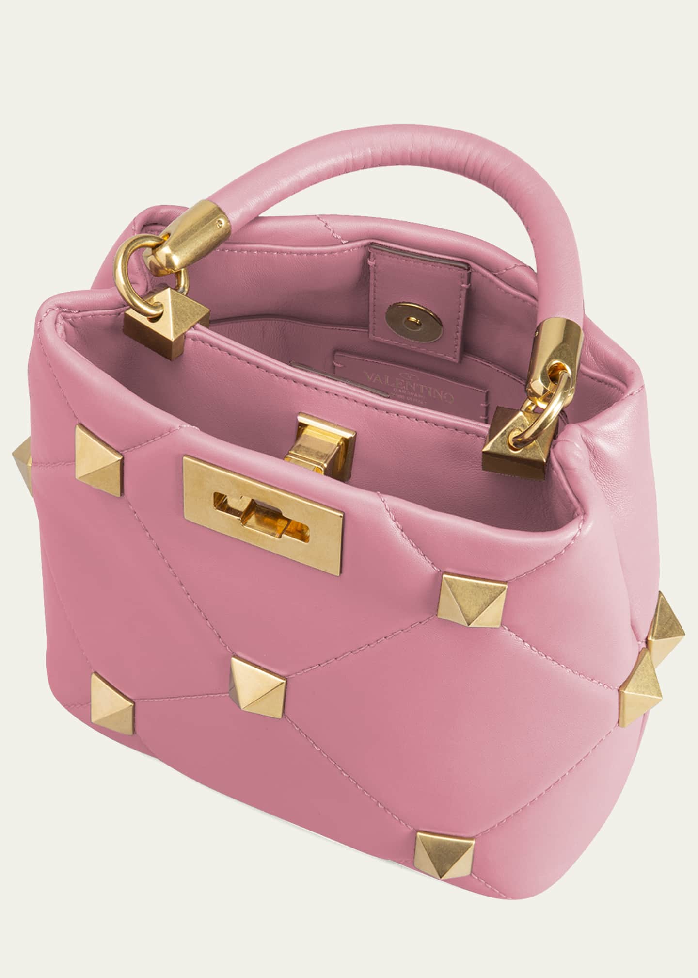 Valentino Garavani Roman Stud Small Quilted TopHandle Bag Bergdorf