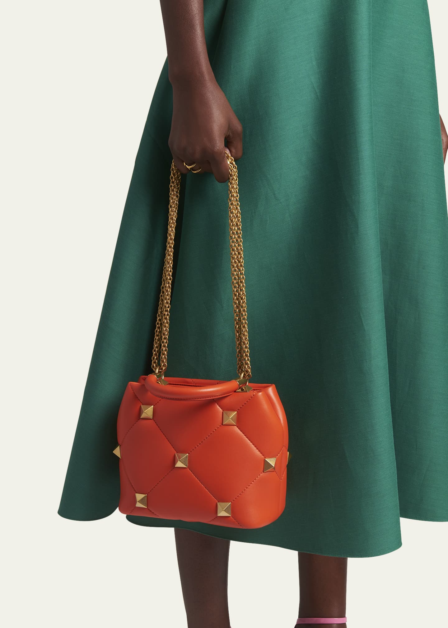 Valentino Garavani Roman Stud Small Quilted TopHandle Bag Bergdorf