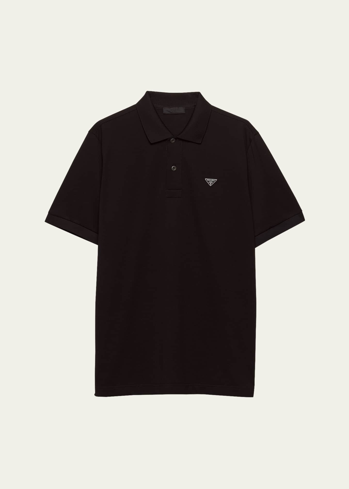 Prada Men's Slim Pique Knit Logo Polo Image 1 of 4