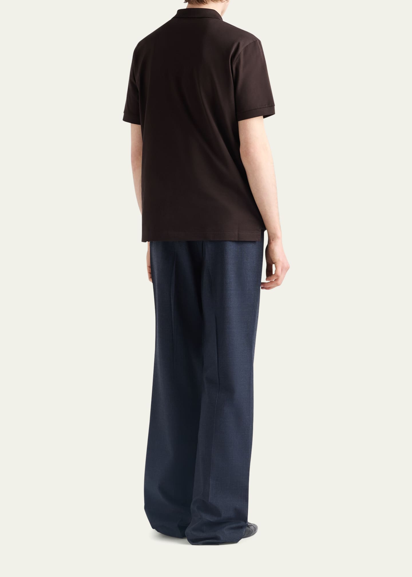 Prada Men's Slim Pique Knit Logo Polo - Bergdorf Goodman