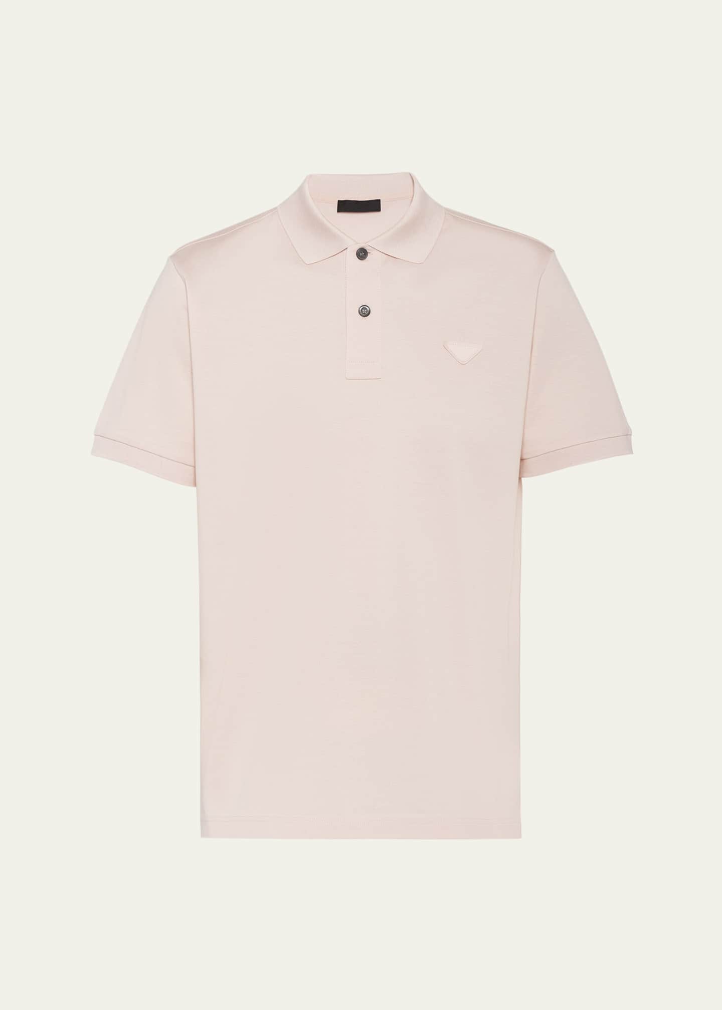 Prada Men's Slim Pique Knit Logo Polo - Bergdorf Goodman