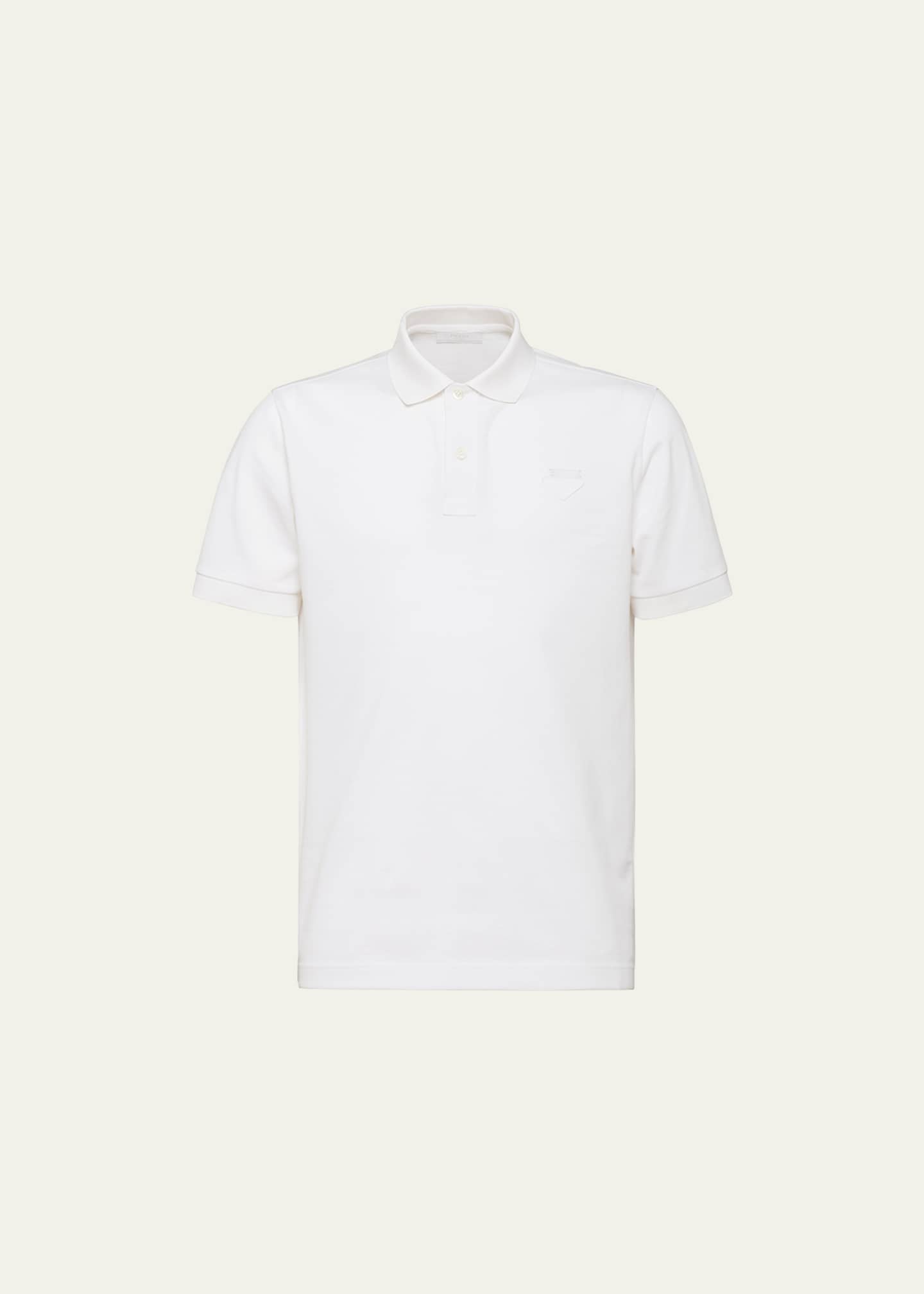 Prada Men's Slim Pique Knit Logo Polo Image 1 of 5