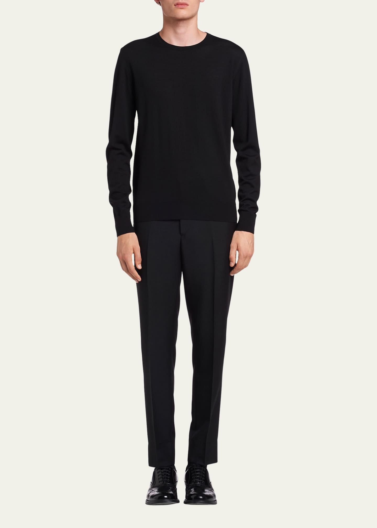 Prada Men s Worsted Wool Crewneck Sweater Bergdorf Goodman