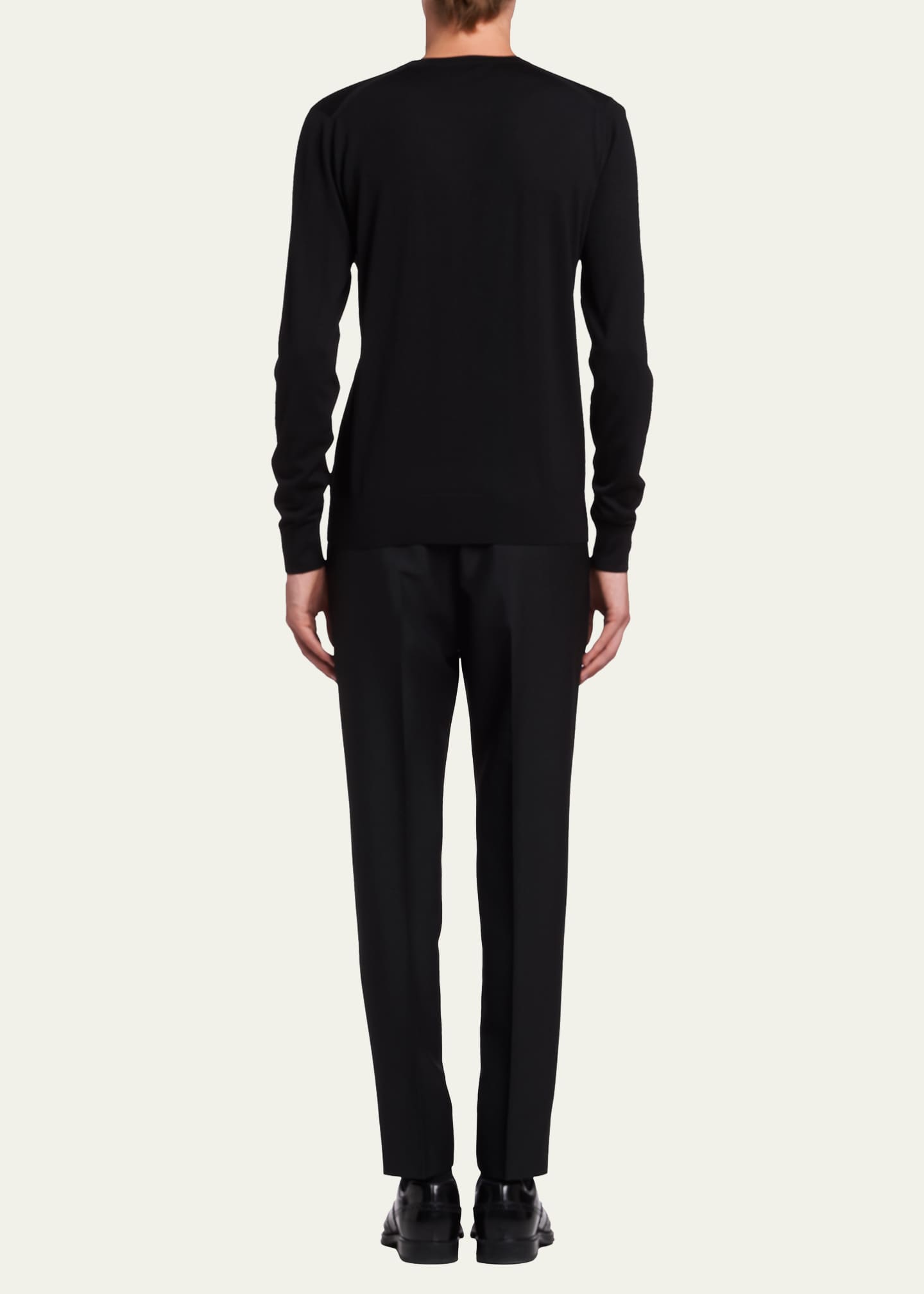 Prada Men's Worsted Wool Crewneck Sweater Image 4 of 5