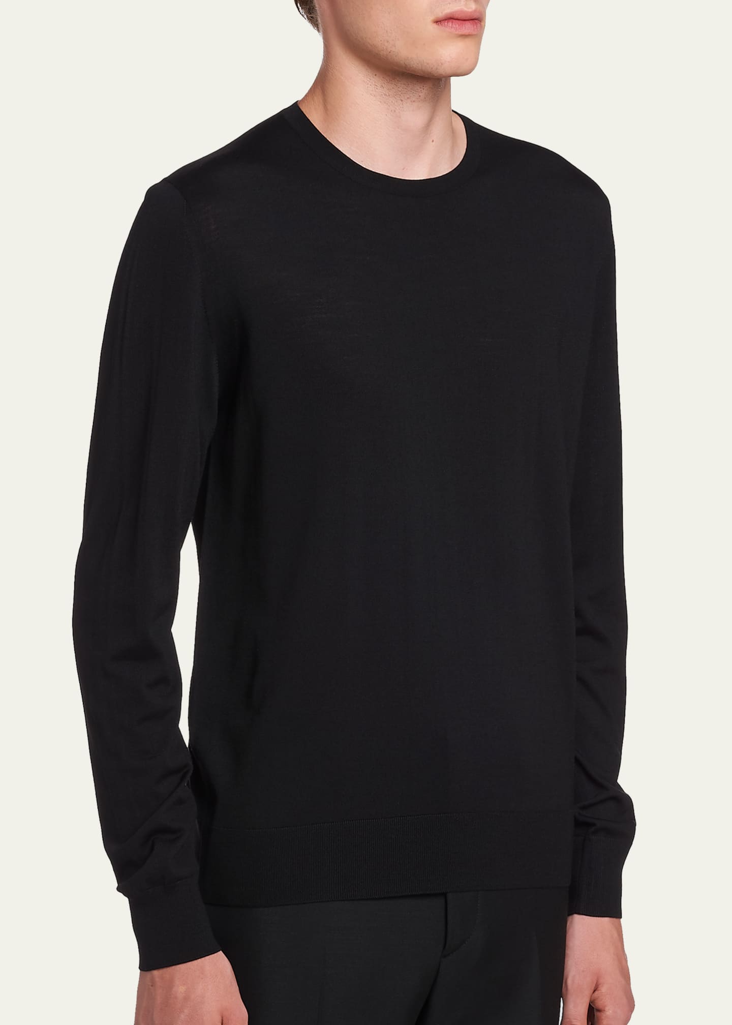 Prada Men's Worsted Wool Crewneck Sweater Image 5 of 5
