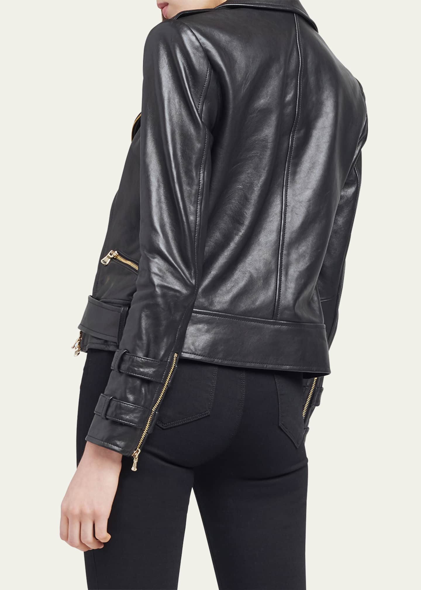 L'Agence Billie Belted Leather Jacket Image 3 of 5