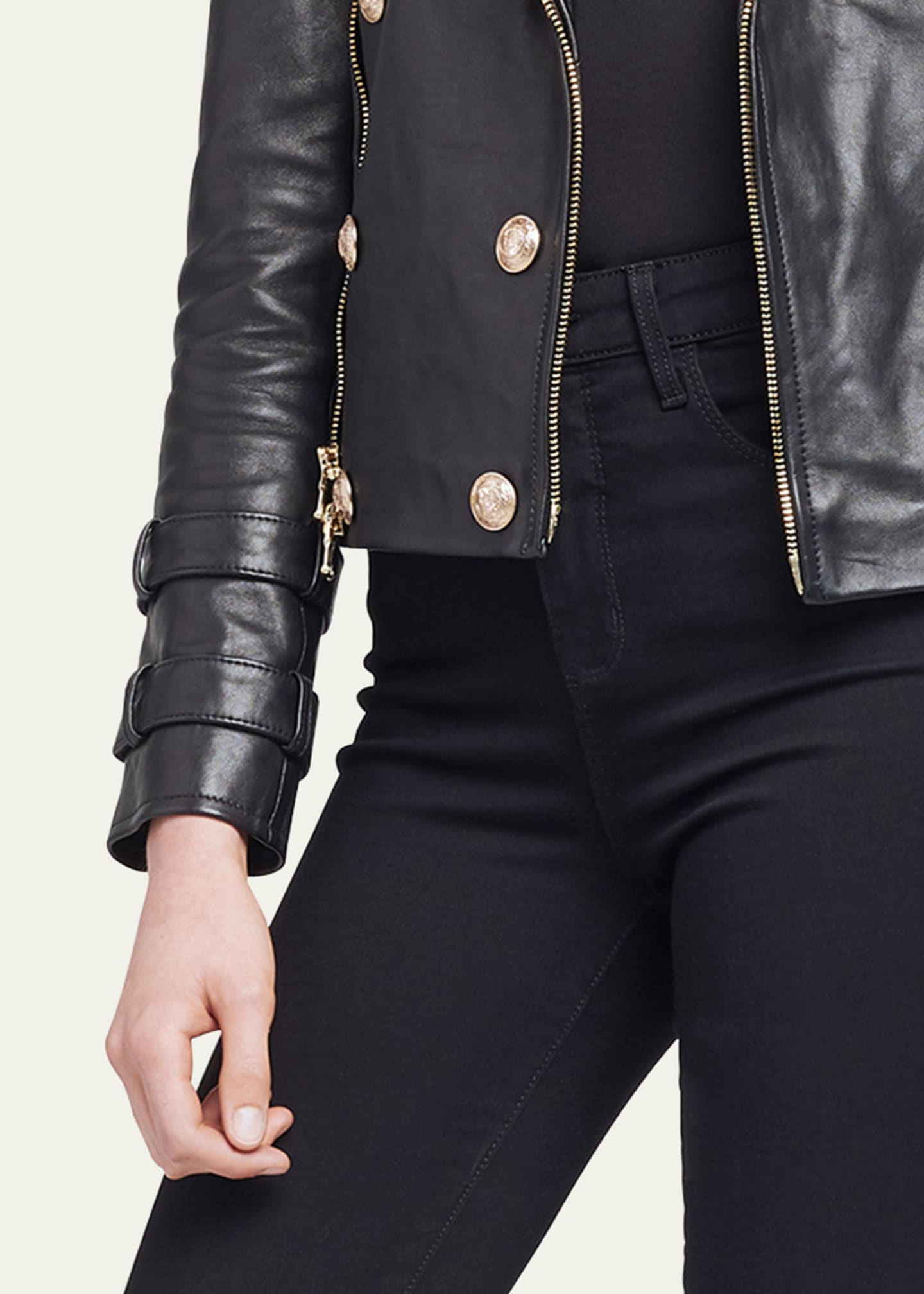 L'Agence Billie Belted Leather Jacket Image 5 of 5