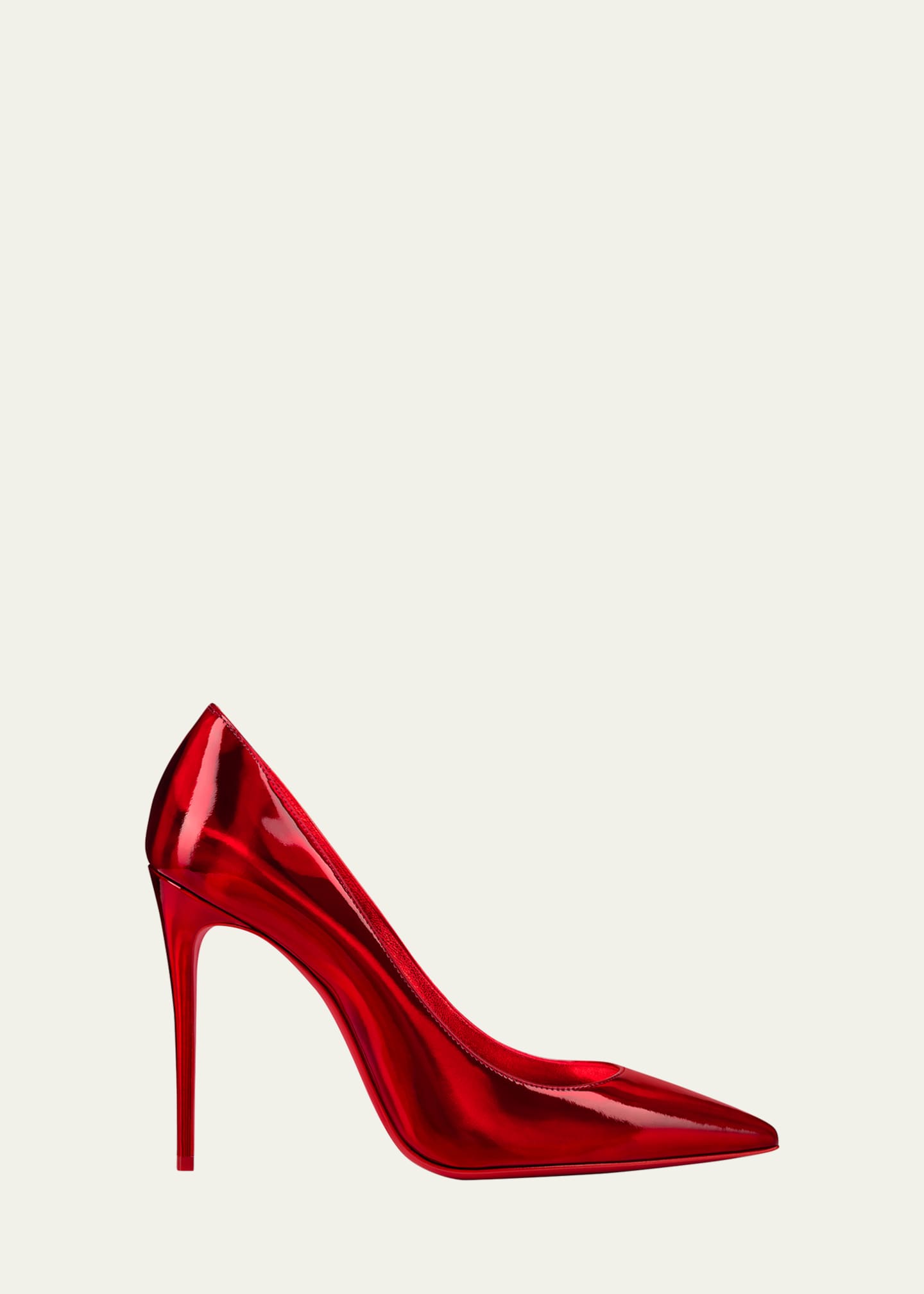 Christian Louboutin Kate Patent Pointed-Toe Red Sole High-Heel Pumps Image 1 of 3