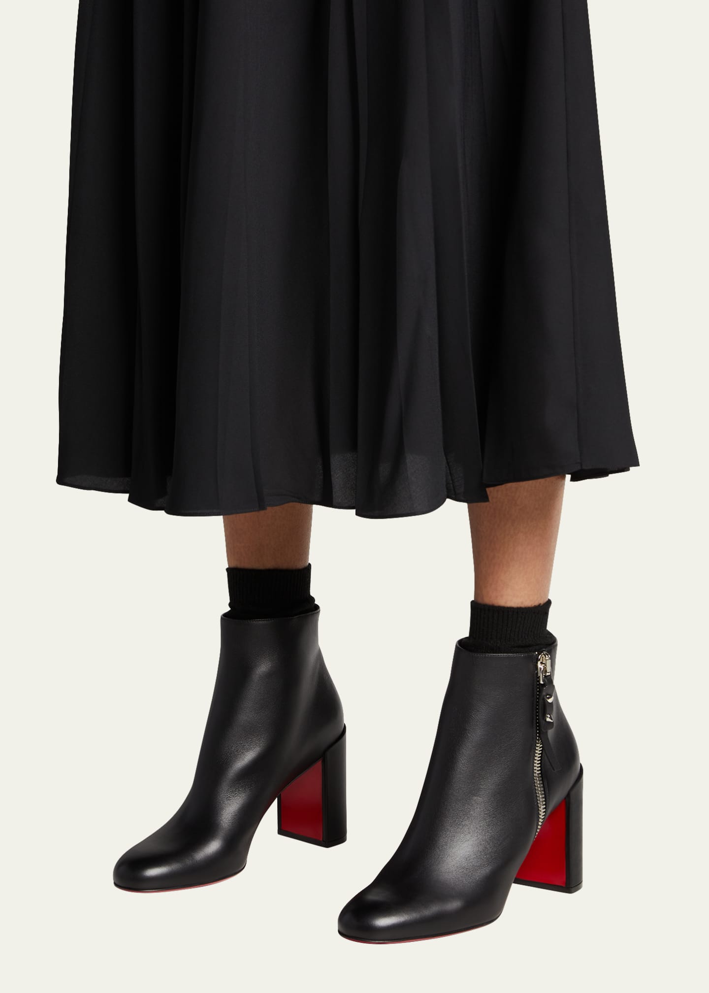 Christian Louboutin Lace Up Red Bottom Heel Boots