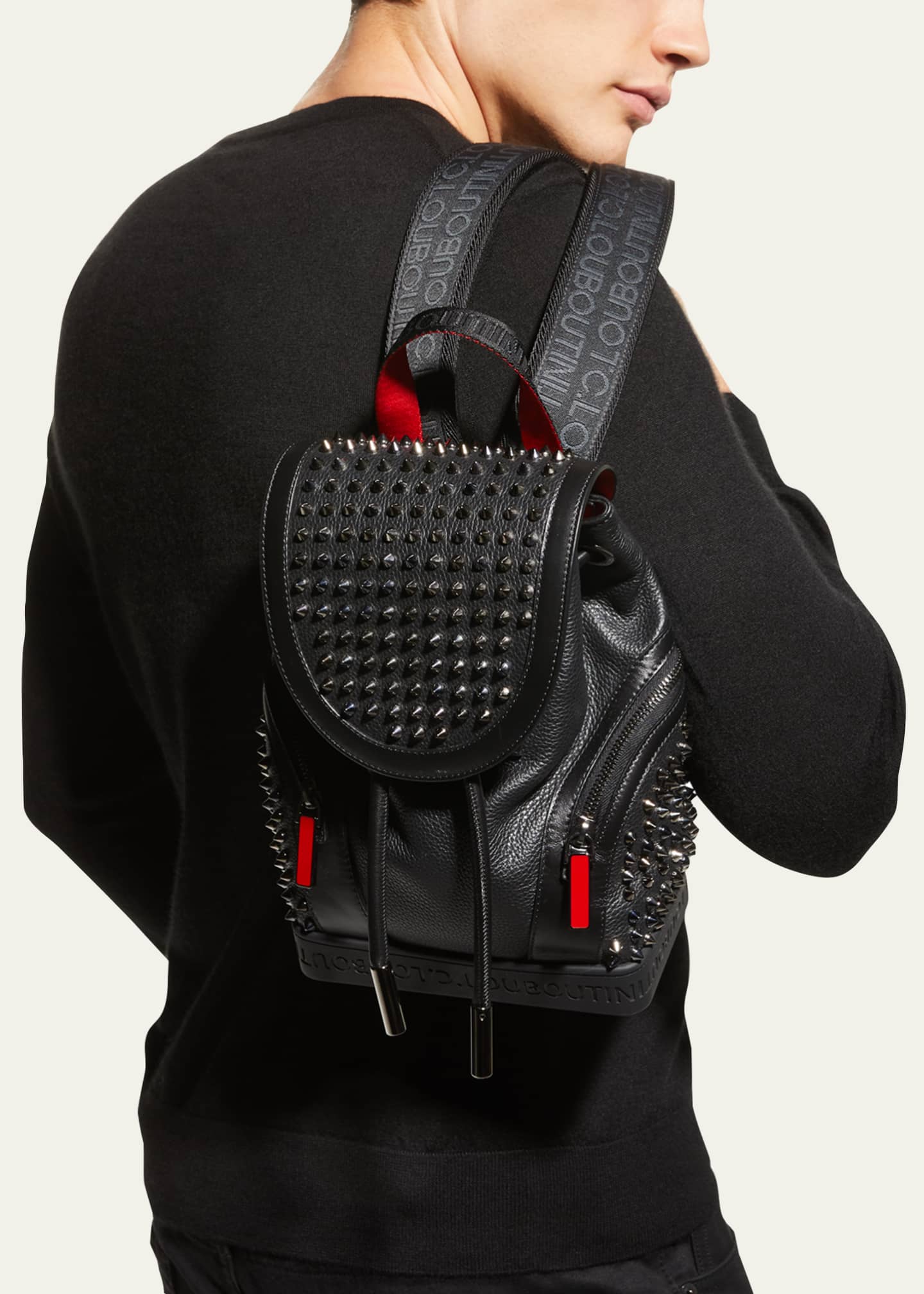 Christian Louboutin Men's Explorafunk Leather Bucket Backpack