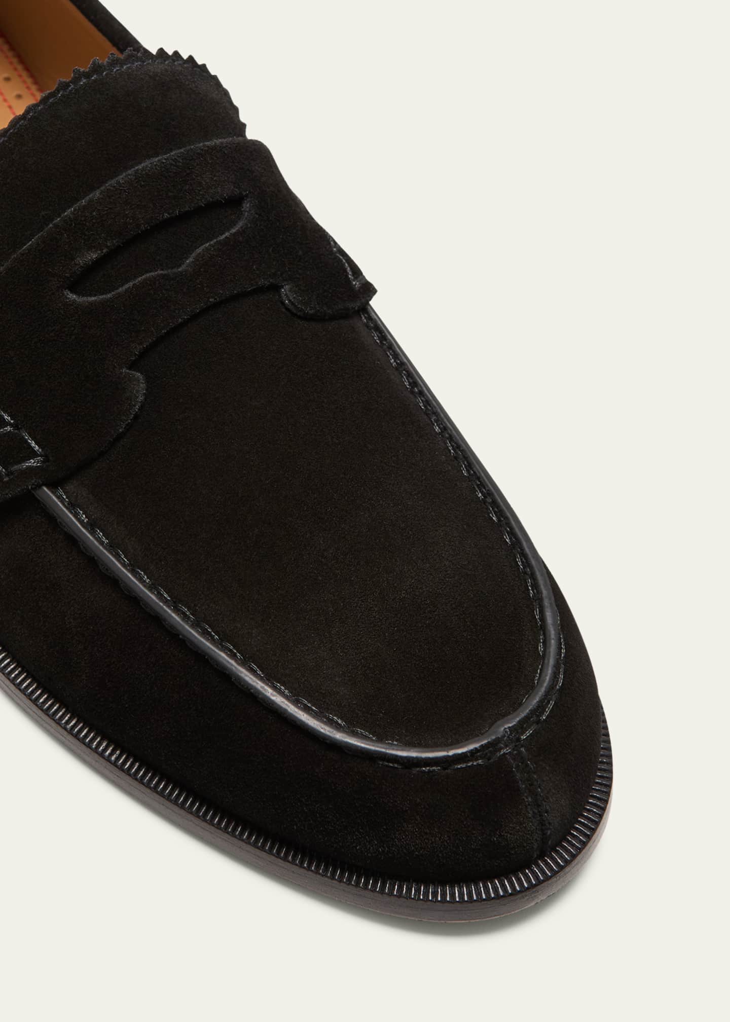 Christian Louboutin Men s Suede Red Sole Penny Loafers Bergdorf Goodman