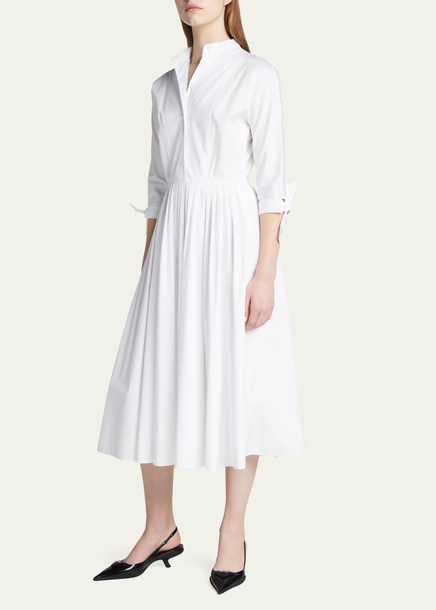 Prada Triangle Logo KittenHeel Slingback Pumps Bergdorf Goodman