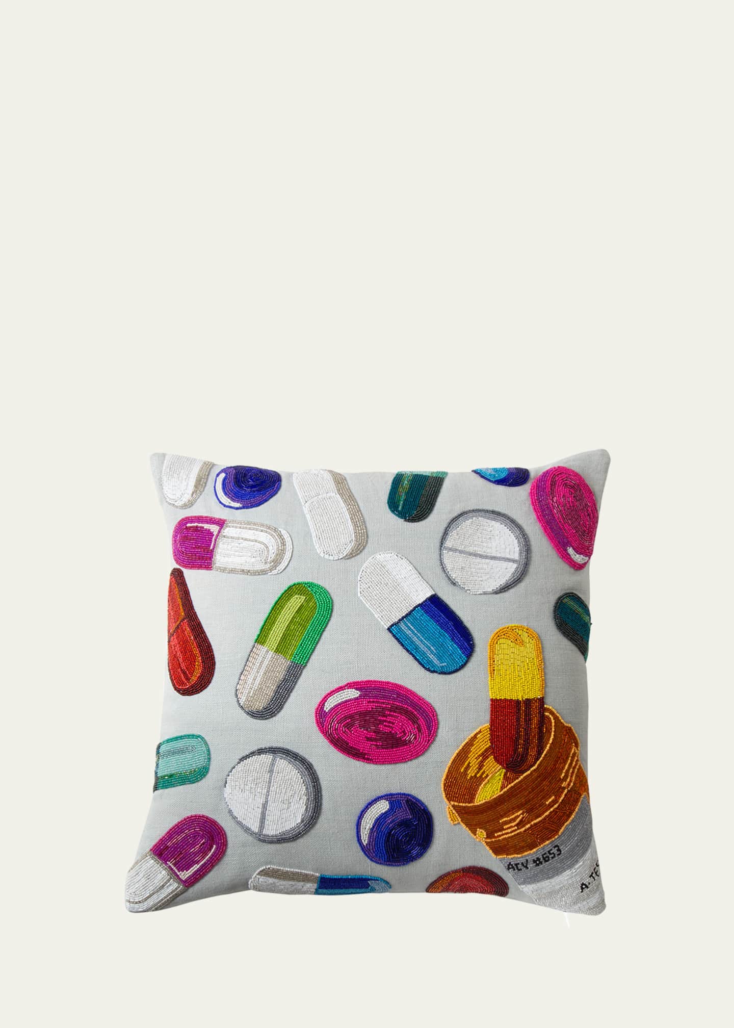 Jonathan Adler Happy Pills Beaded Pillow Image 1 of 2