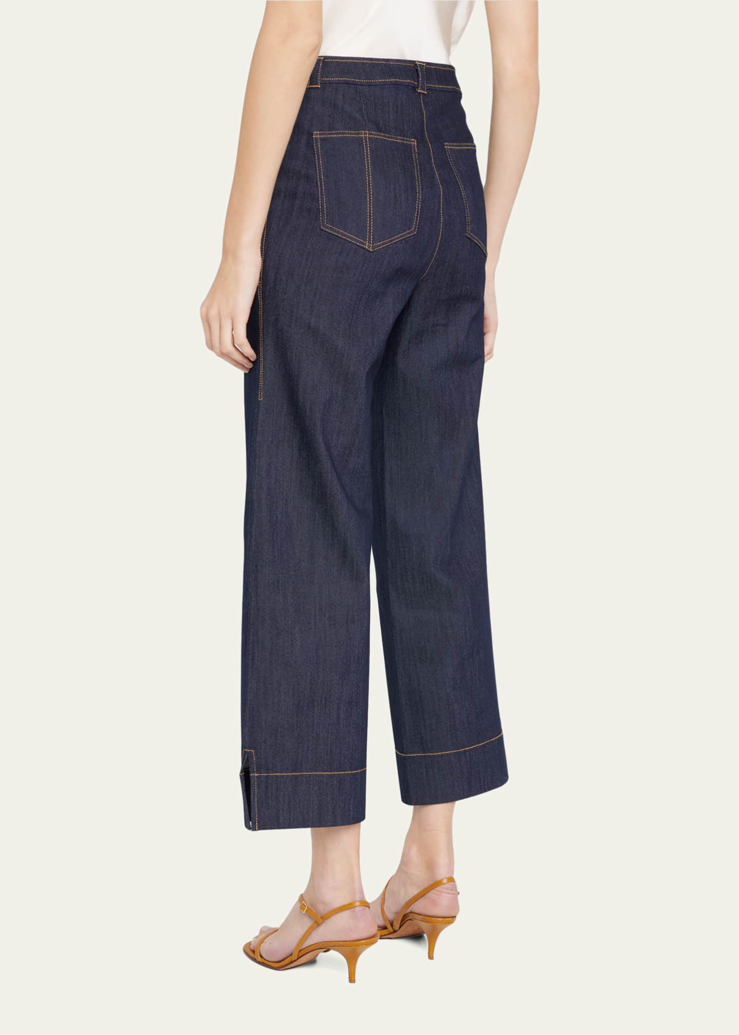 Cinq a Sept Benji Wide-Leg Denim Pants - Bergdorf Goodman