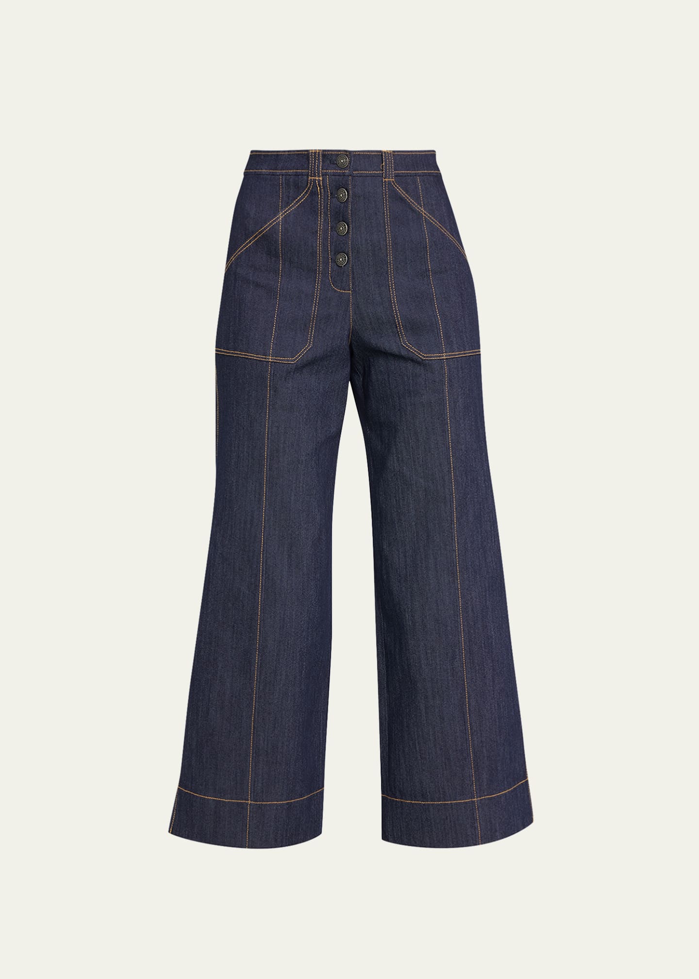 【BAON】Air Summer Wide Denim Pants Cinq a Sept Benji Wide-Leg Denim Pants - Bergdorf Goodman