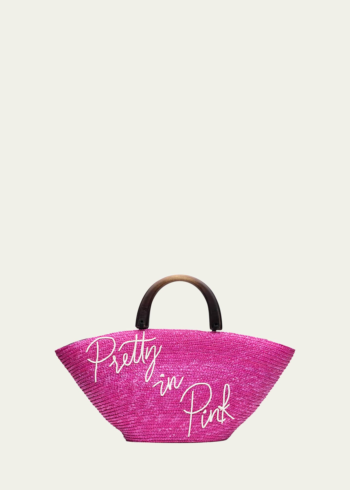 Pink straw beach bag cheap