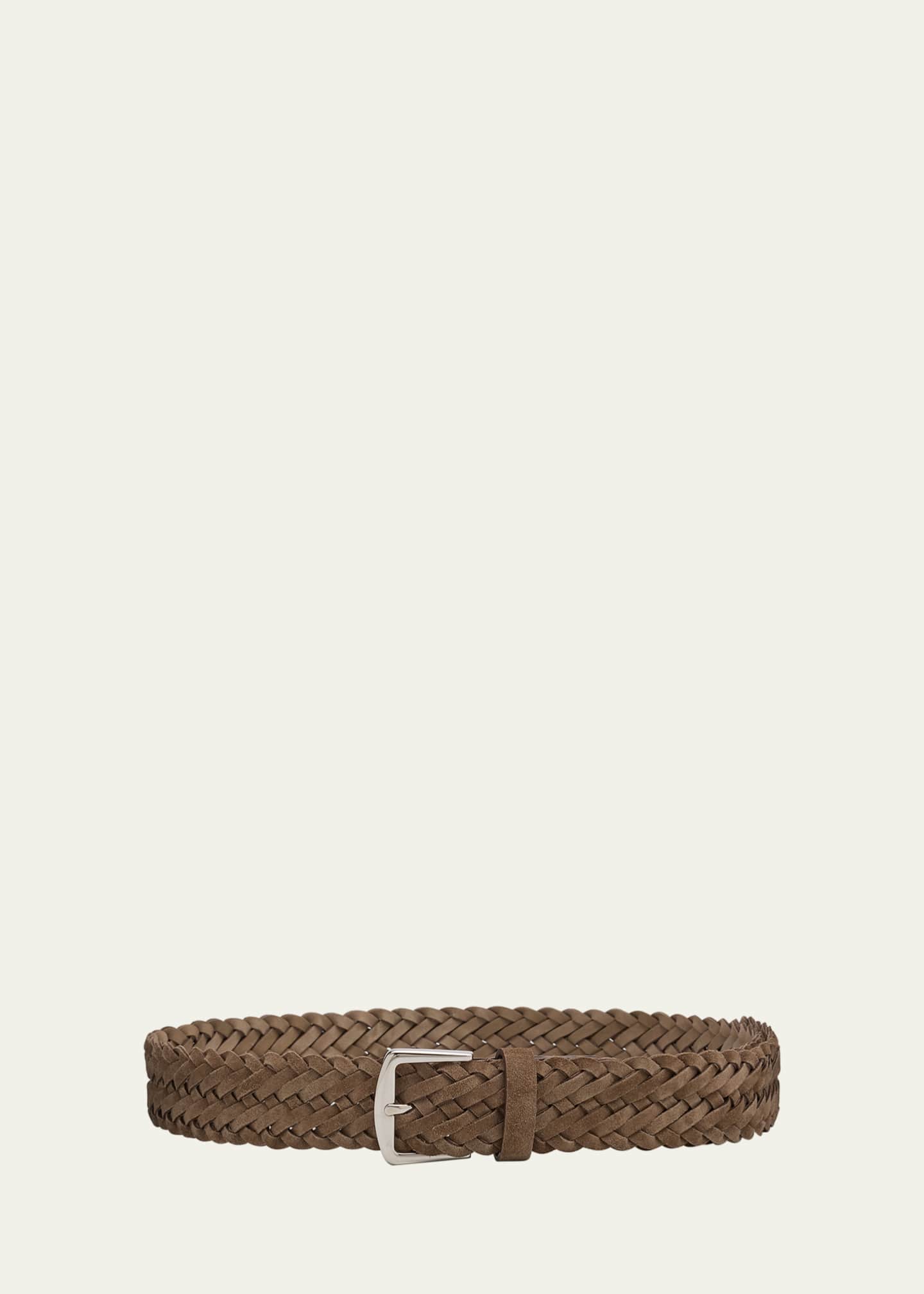 Loro Piana Men's Alsavel Braided Suede Belt Image 1 of 2