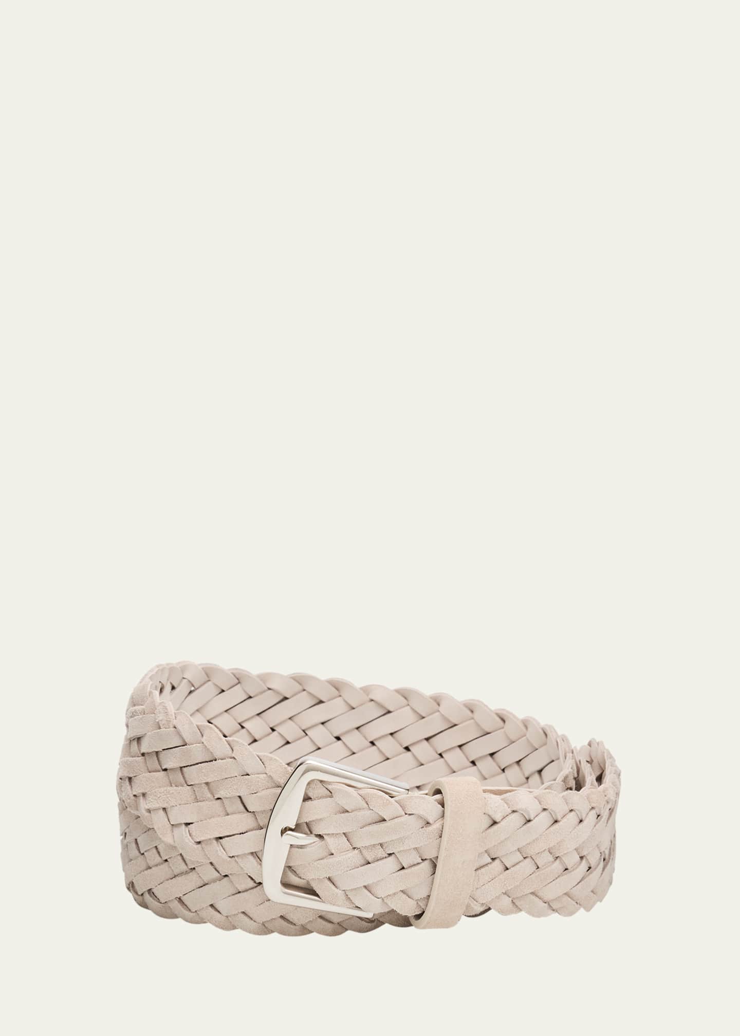 Loro Piana Men's Alsavel Braided Suede Belt - Bergdorf Goodman