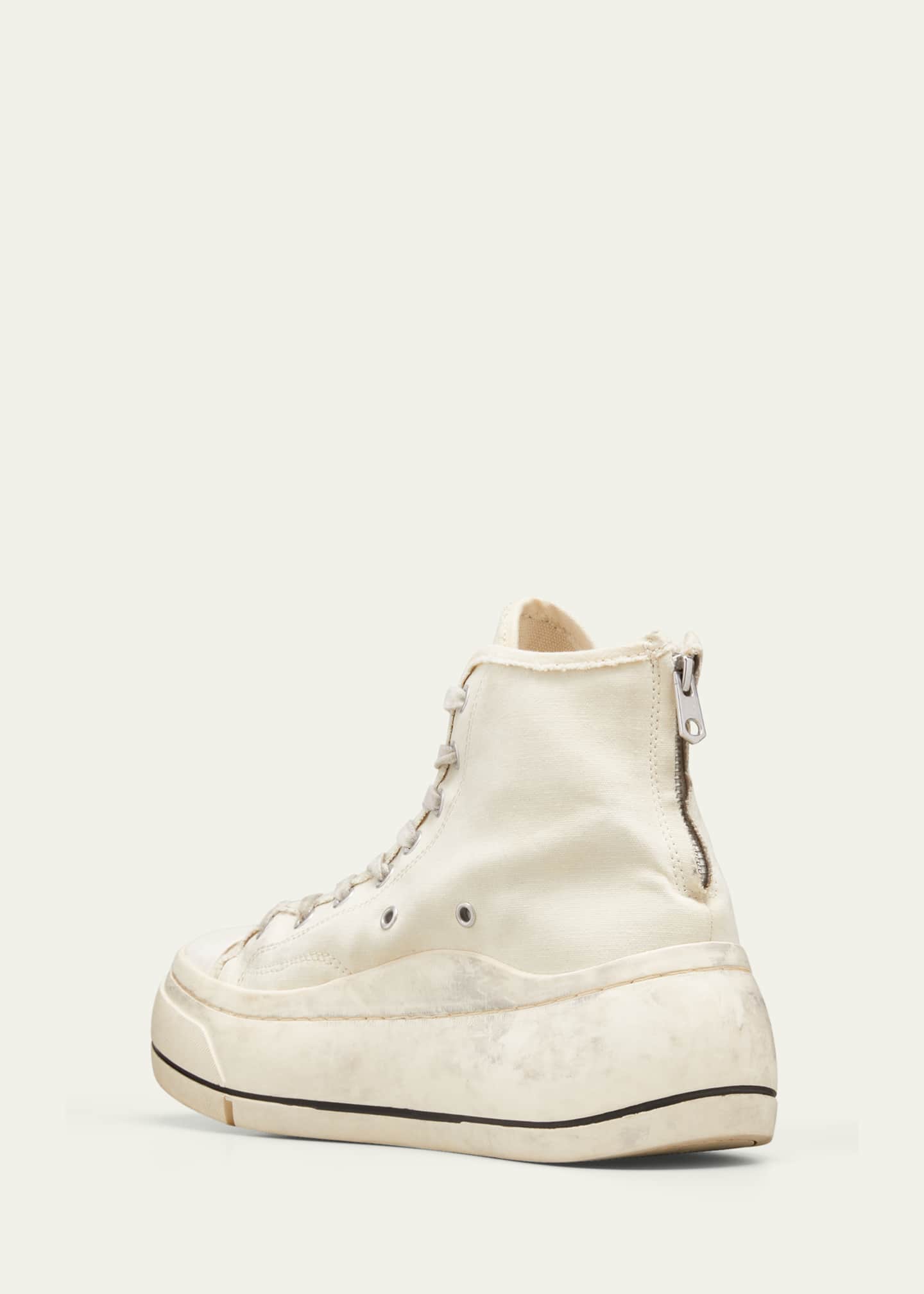 R13 Worn Canvas HighTop Platform Sneakers Bergdorf Goodman