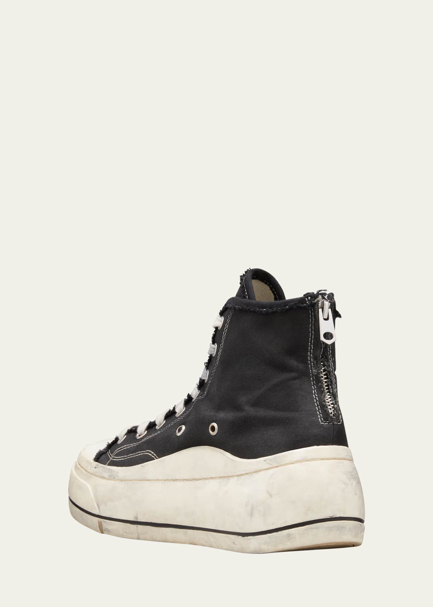 R13 Worn Canvas HighTop Platform Sneakers Bergdorf Goodman
