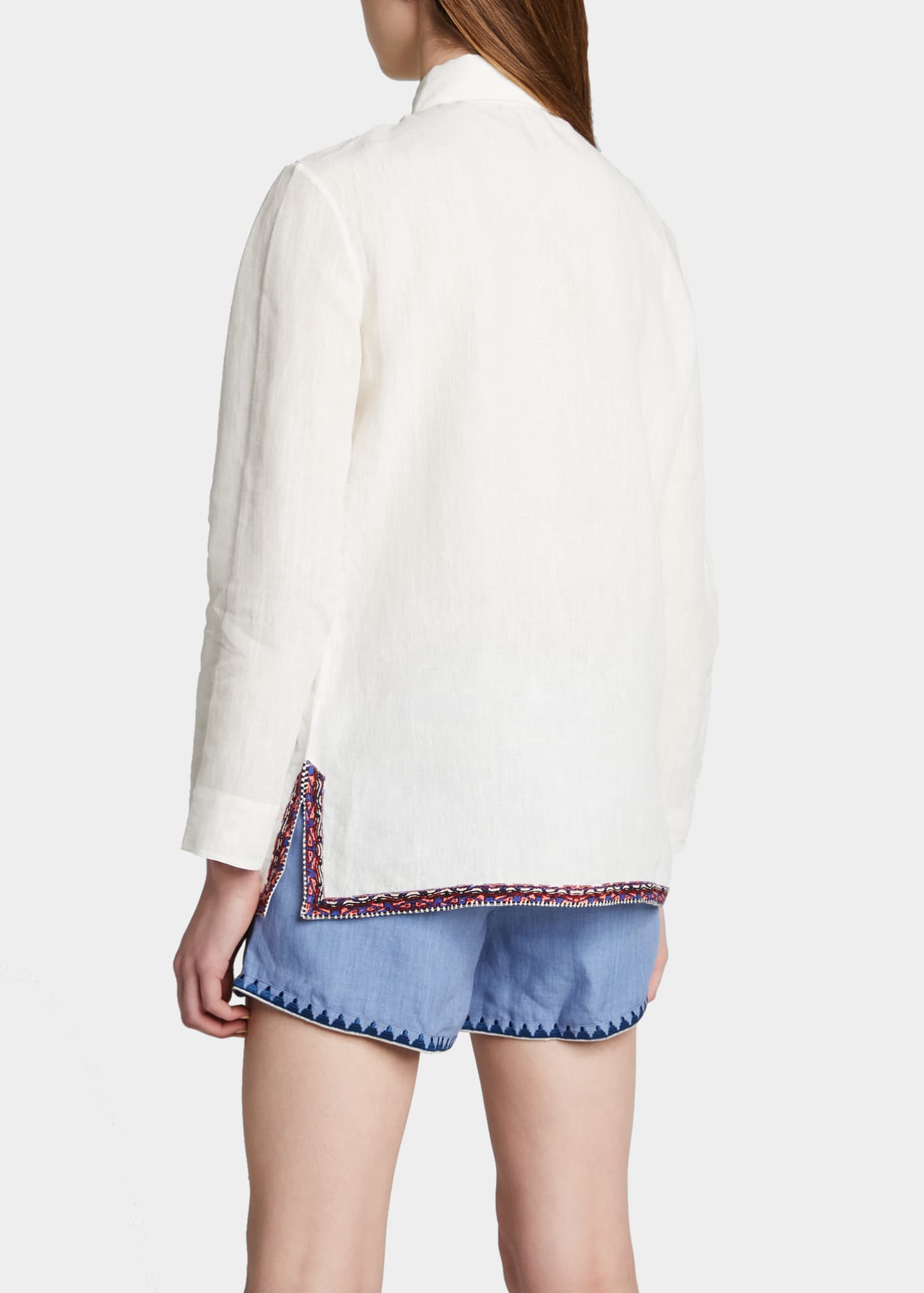 Alina Nerano Collared Linen Tunic - Thumbnail 3