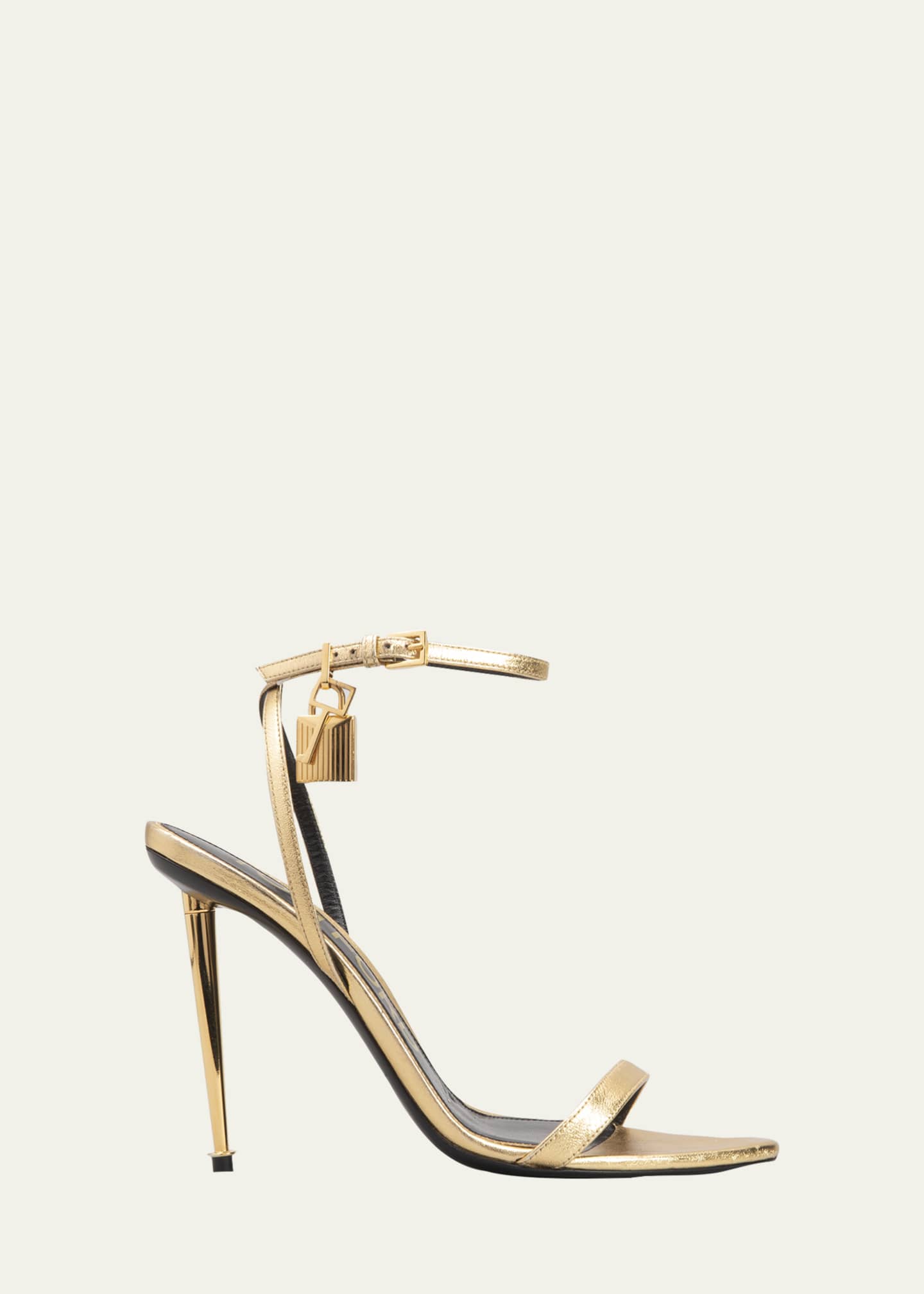 TOM FORD Lock Metallic Stiletto Sandals - Bergdorf Goodman