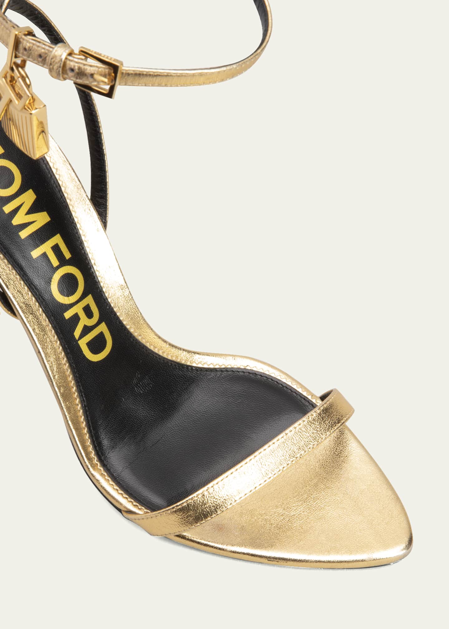 TOM FORD Lock Metallic Stiletto Sandals Image 5 of 5